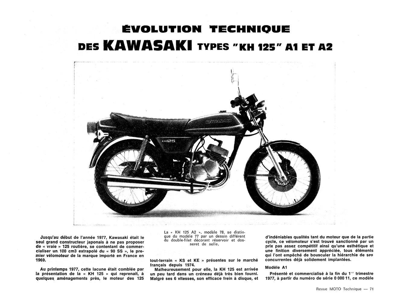 Kawasaki 125 KS / KX / KE / KH / KEA (1974 - 1985) - BMW Série 6 R60/75/90 (1974 - 1976) - Revue Technique