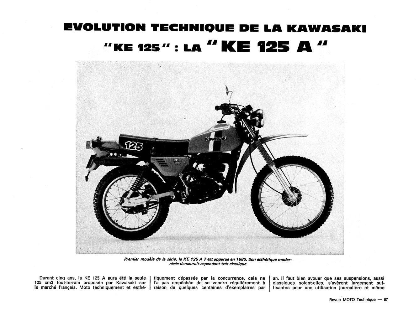 Kawasaki 125 KS / KX / KE / KH / KEA (1974 - 1985) - BMW Série 6 R60/75/90 (1974 - 1976) - Revue Technique