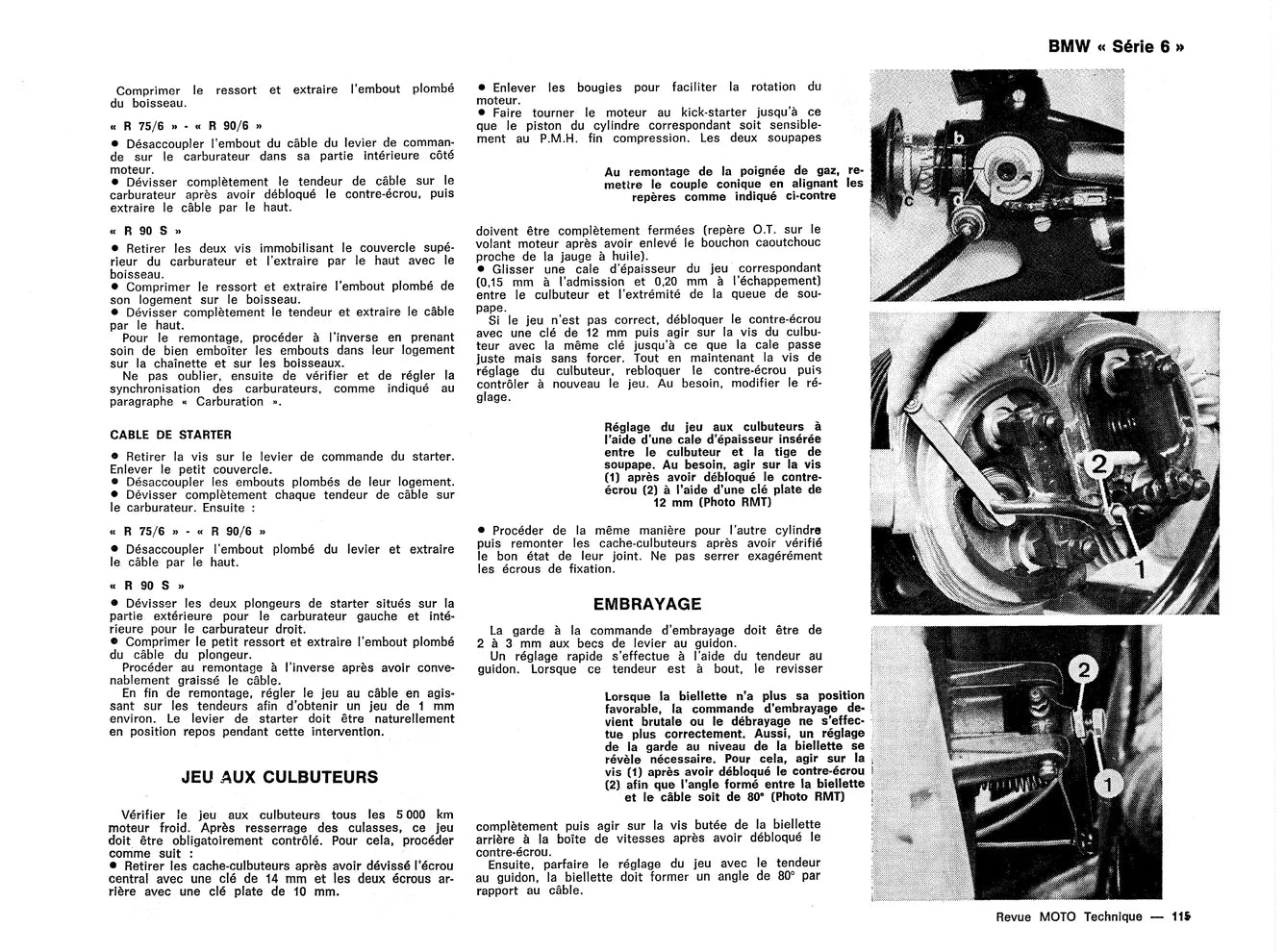 Kawasaki 125 KS / KX / KE / KH / KEA (1974 - 1985) - BMW Série 6 R60/75/90 (1974 - 1976) - Revue Technique
