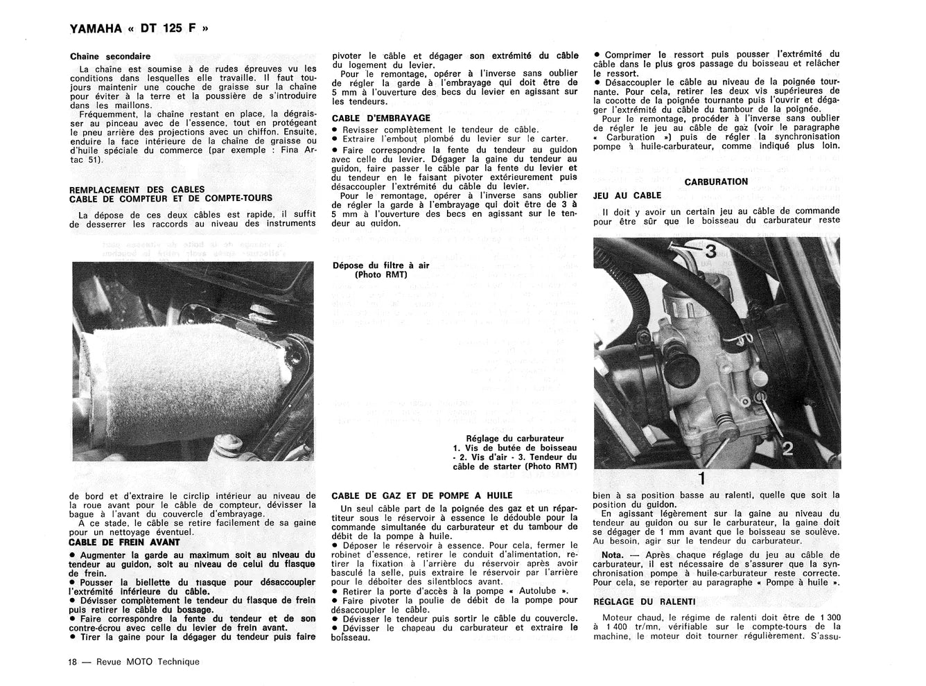 Honda 125 CB / XL / TL (1975 - 1978) - Yamaha DT 125 F - DT 175 (1974 - 1976) - Revue Technique