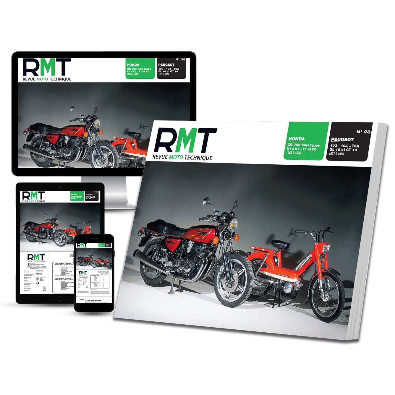 Peugeot 103-104-TSA-GL10 et GT10 (1971 - 1980) - Honda CB 750 K1 à K7 - F1 et F2 (1969 - 1978) - Revue Technique