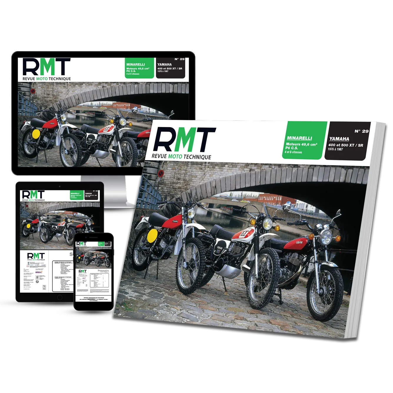 Minarelli moteurs P6 CS (1974) - Casalini Sulky 2 F (1977) - Yamaha 400 et 500 XT / SR (1976 - 1987) - Revue Technique