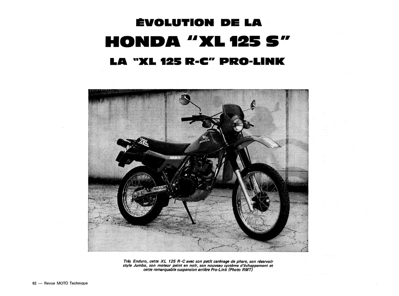 Honda XL / XR 125 (1978 - 1988) - Suzuki GS 750 (1976 - 1980) - Revue Technique