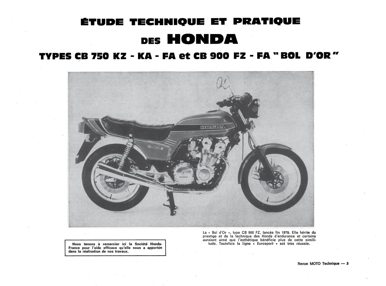 Honda CB 750 / 900 / 1100 (1978 - 1984) - Revue Technique