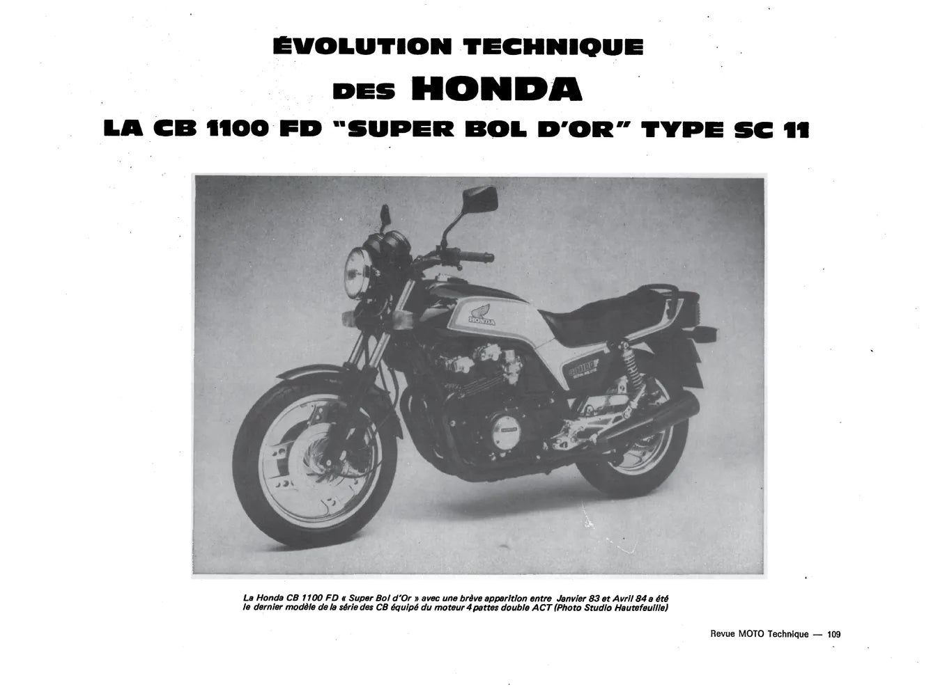 Honda CB 750 / 900 / 1100 (1978 - 1984) - Revue Technique