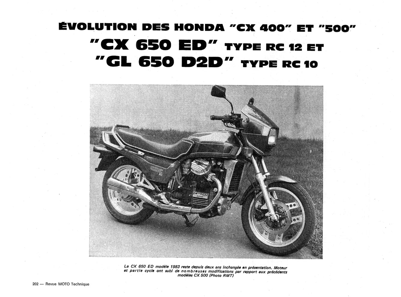 Yamaha XS 500 - Honda CX / GL 400 / 500 / 650 - Revue Technique