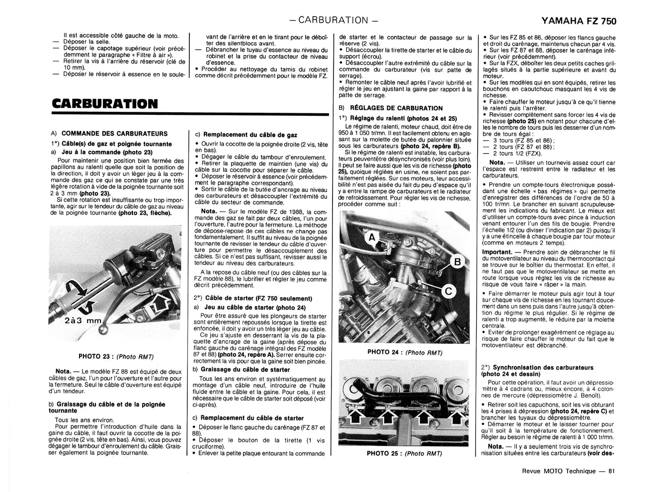 Yamaha FZ et FZX 750 (1985 - 1993) - Honda DAX ST 70 (1970 - 1988) - Revue Technique