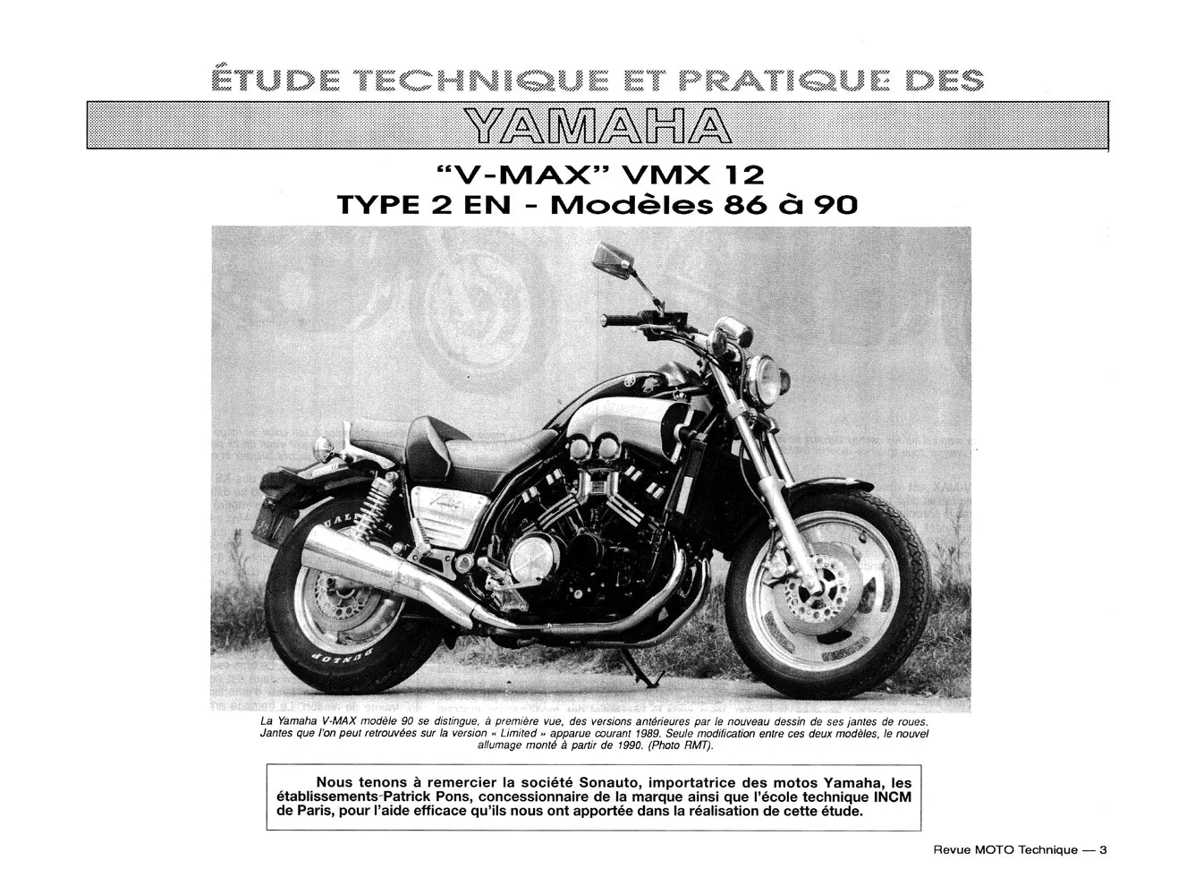 Yamaha VMX 12 V-XVZ 12T-TD Venturi - Revue Technique