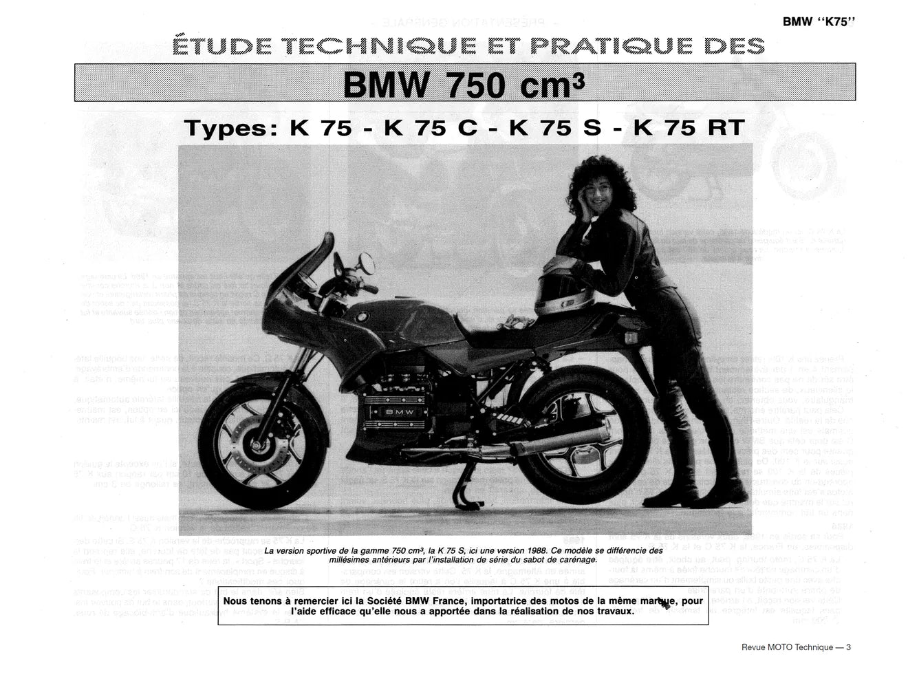 BMW K 75 tous types (1986 - 1996) - Revue Technique