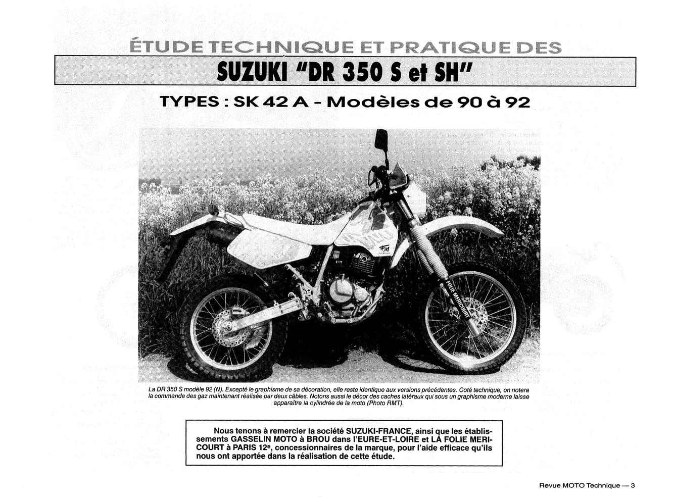 Kawasaki ZZ-R 600 (1990 - 2002) - Suzuki DR 350 (1990 - 1999) - Revue Technique