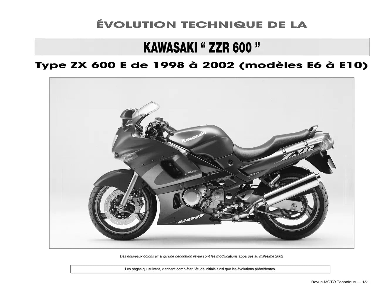 Kawasaki ZZ-R 600 (1990 - 2002) - Suzuki DR 350 (1990 - 1999) - Revue Technique