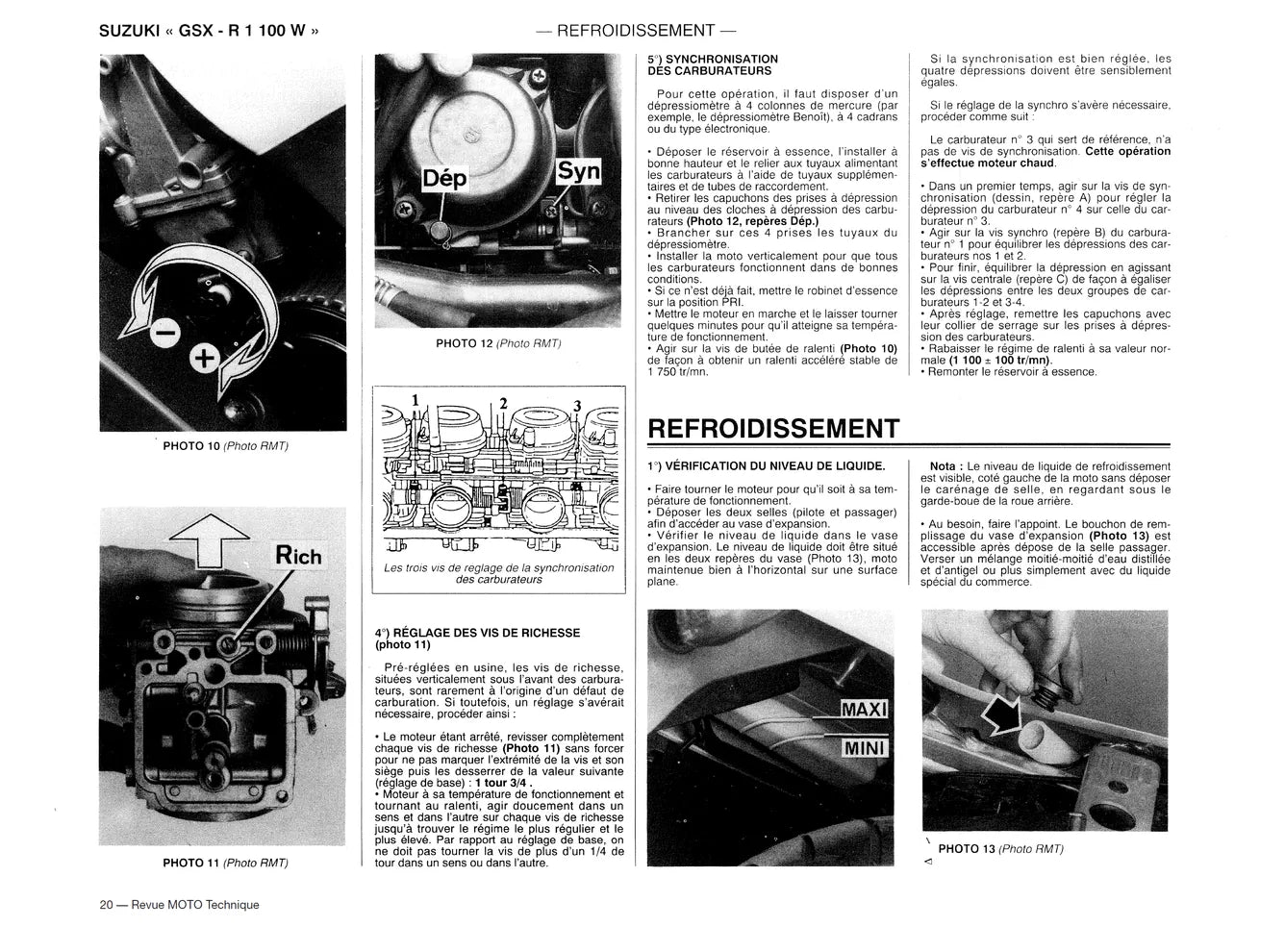 Honda XRV 750 Africa-Twin (1990 - 1998) - Suzuki GSX-R 1100 W (1993 - 1997) - Revue Technique
