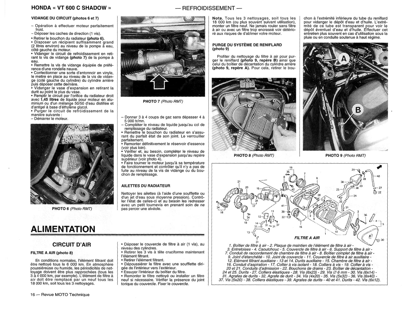 Honda VT 600 C Shadow (1988 - 1994) - Triumph 3 cylindres 750 et 900 (1991 - 2001) - Revue Technique