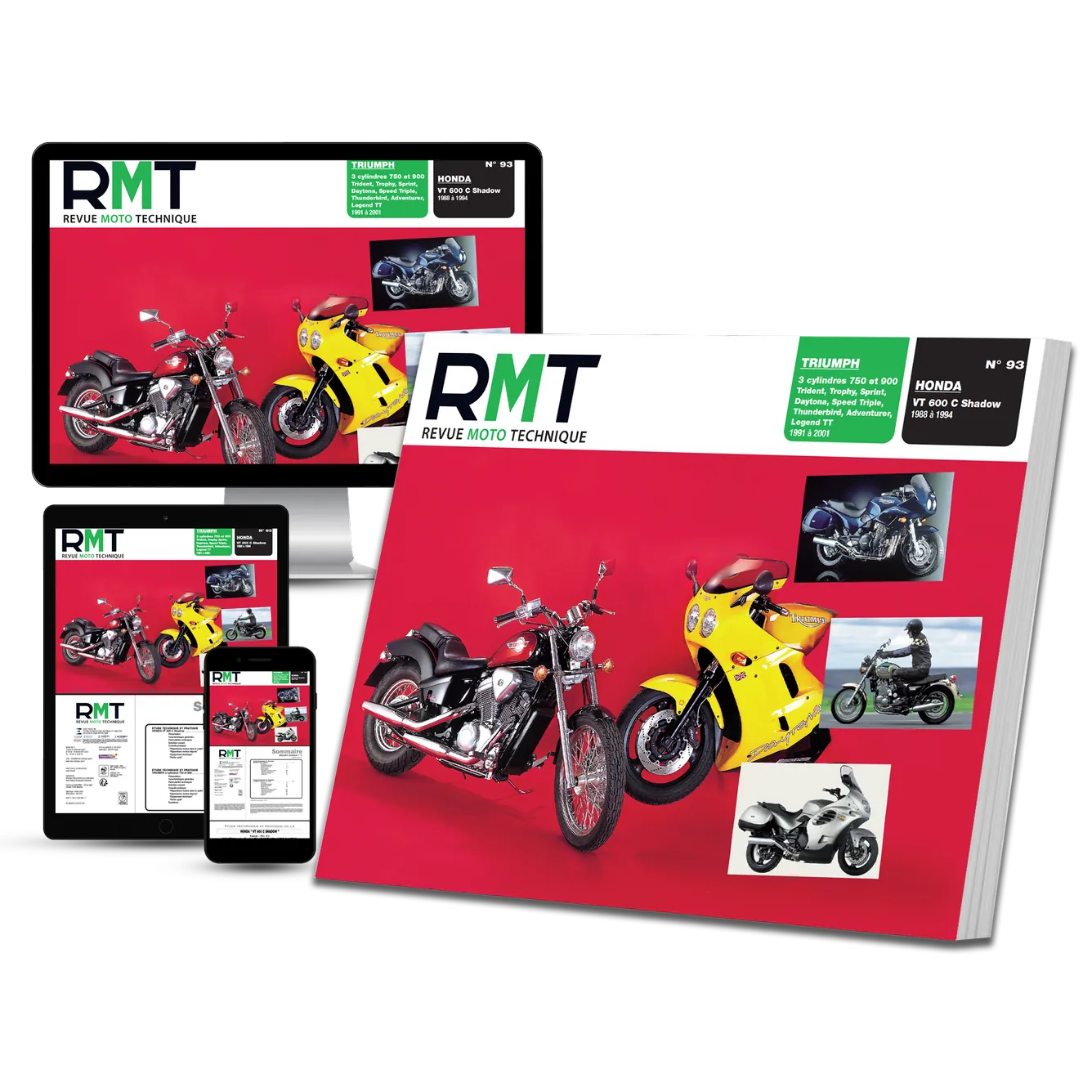 Honda VT 600 C Shadow (1988 - 1994) - Triumph 3 cylindres 750 et 900 (1991 - 2001) - Revue Technique