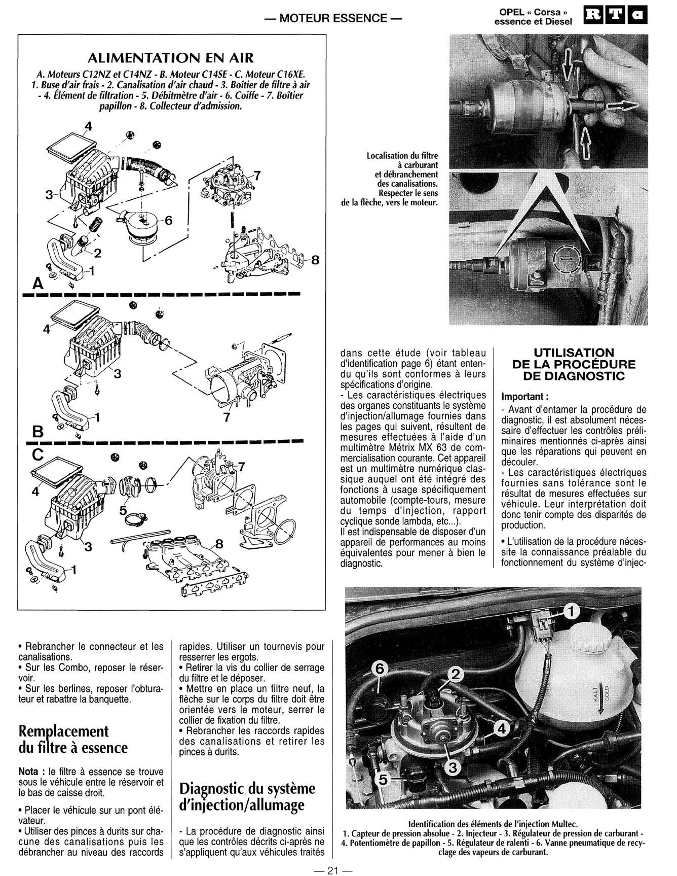 Opel Corsa II (B) / Combo / Tigra (1993 - 2000) - Revue Technique