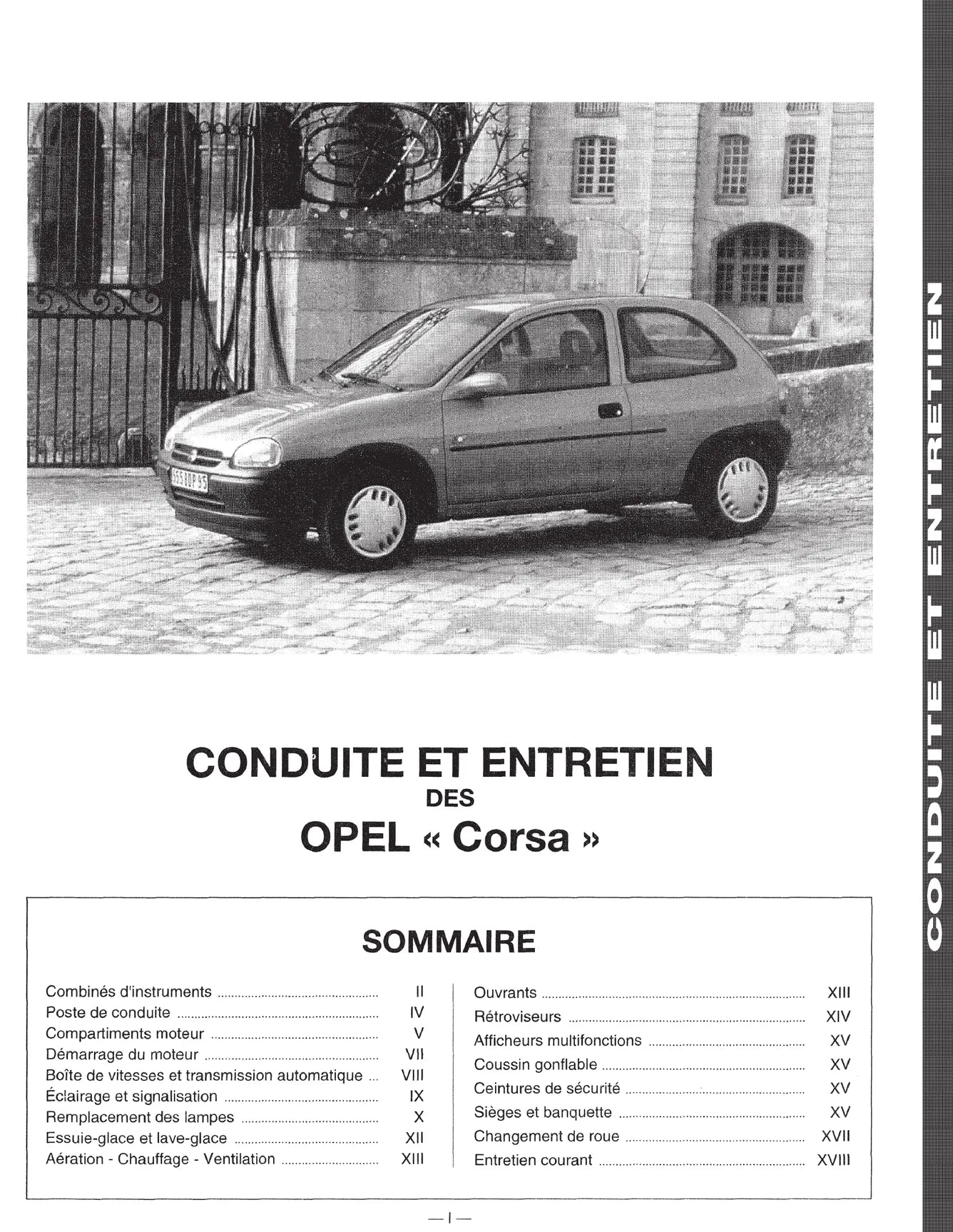 Opel Corsa II (B) / Combo / Tigra (1993 - 2000) - Revue Technique