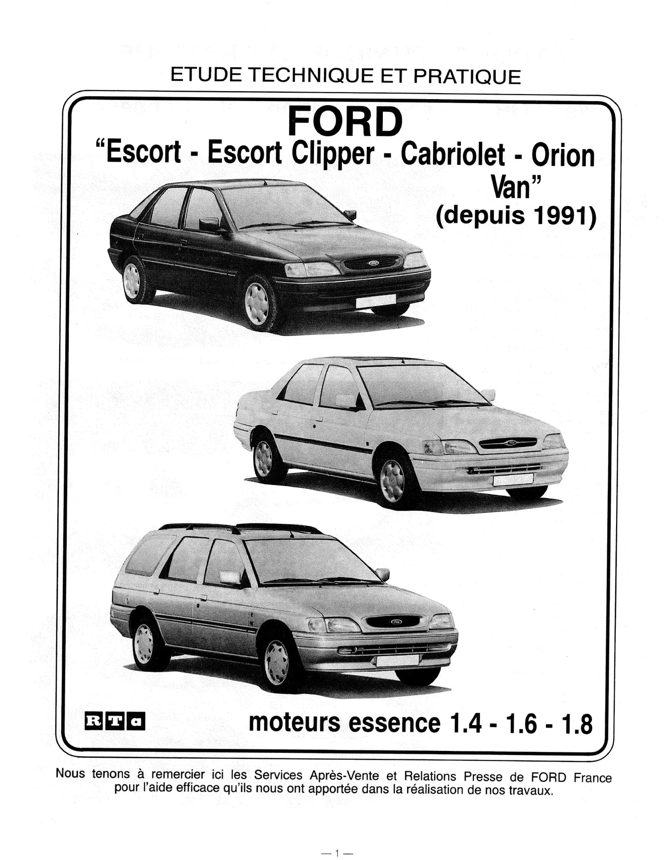 Ford Escort IV / ORION (1990 - 2000) - Revue Technique