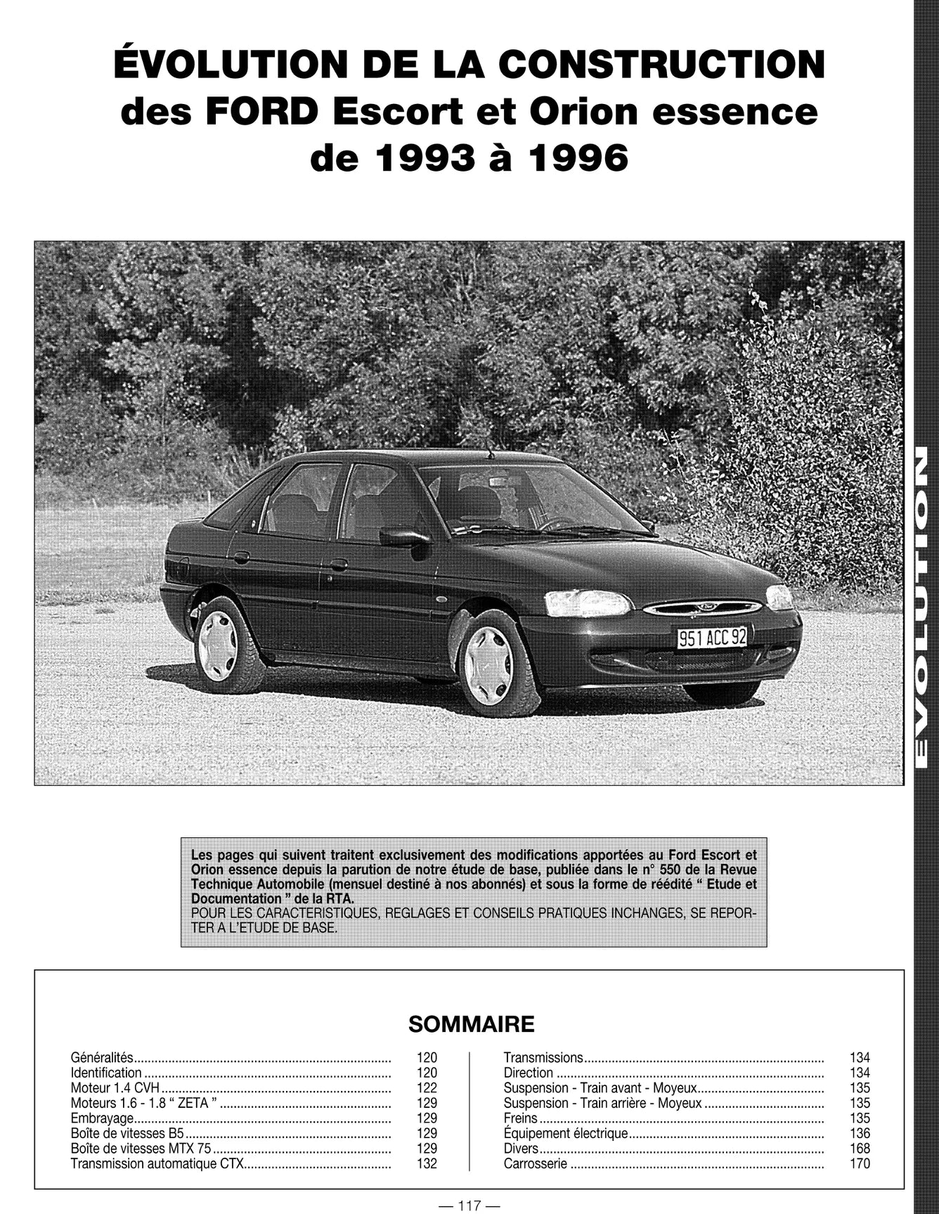 Ford Escort IV / ORION (1990 - 2000) - Revue Technique