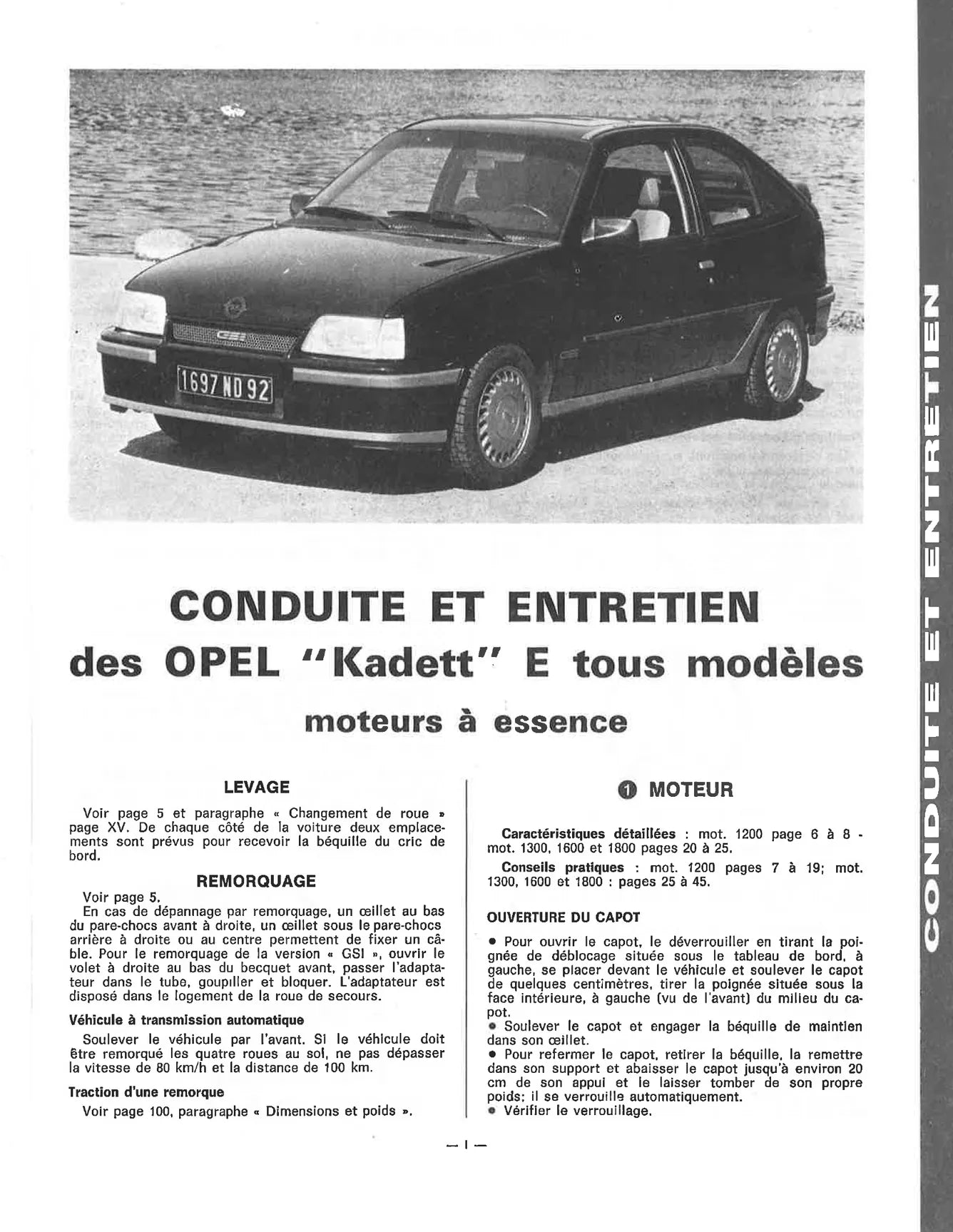 Opel Combo Kadett II (1985 - 1993) - Revue Technique