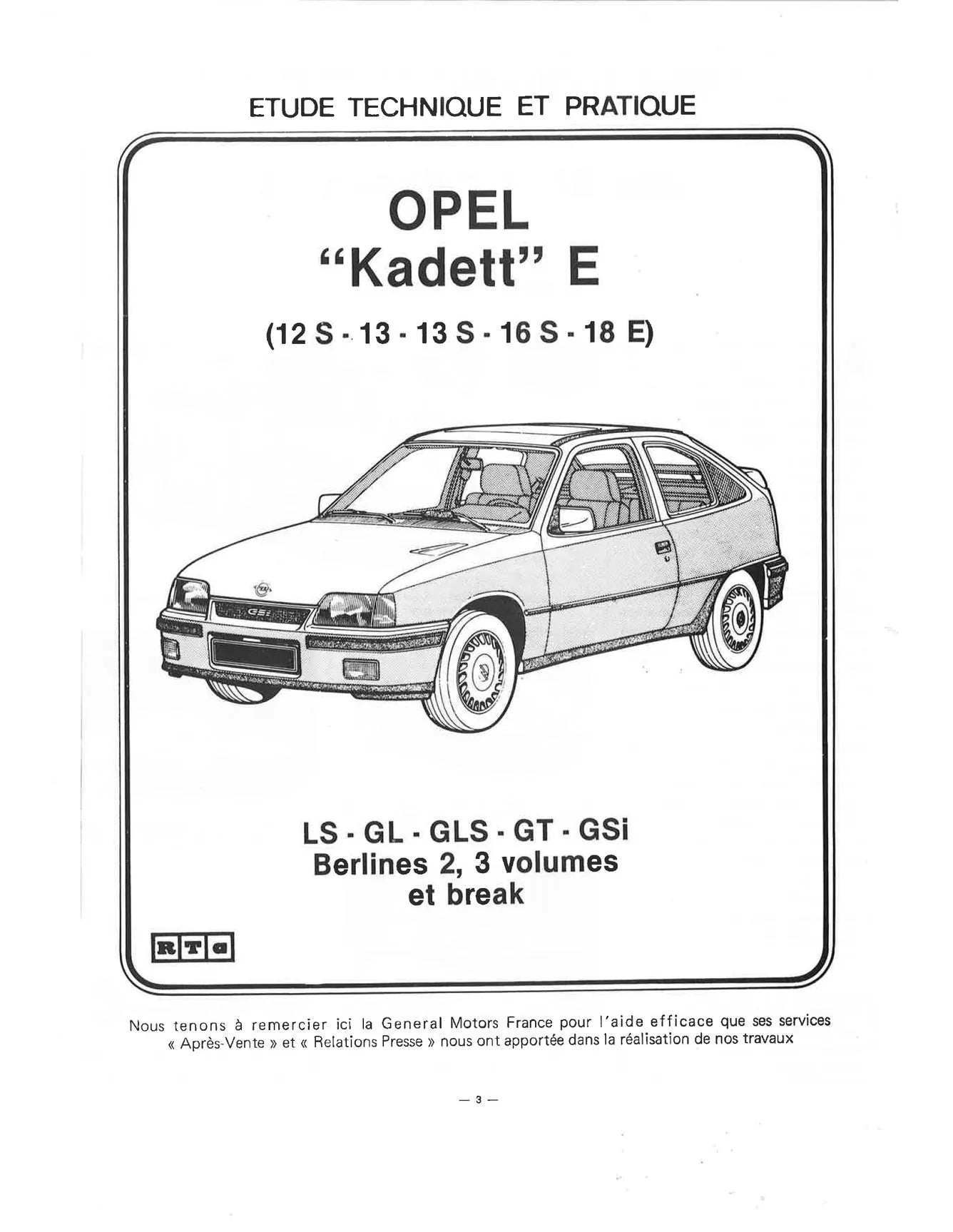 Opel Combo Kadett II (1985 - 1993) - Revue Technique