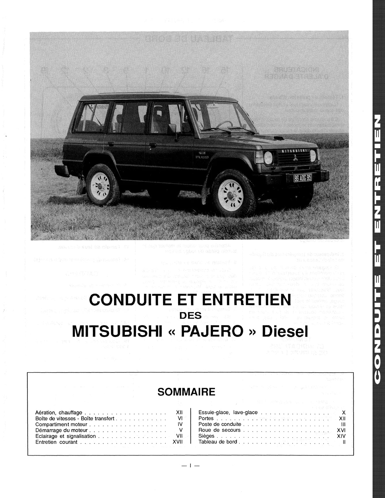 Mitsubishi Pajero I (1983 - 1991) - Revue Technique