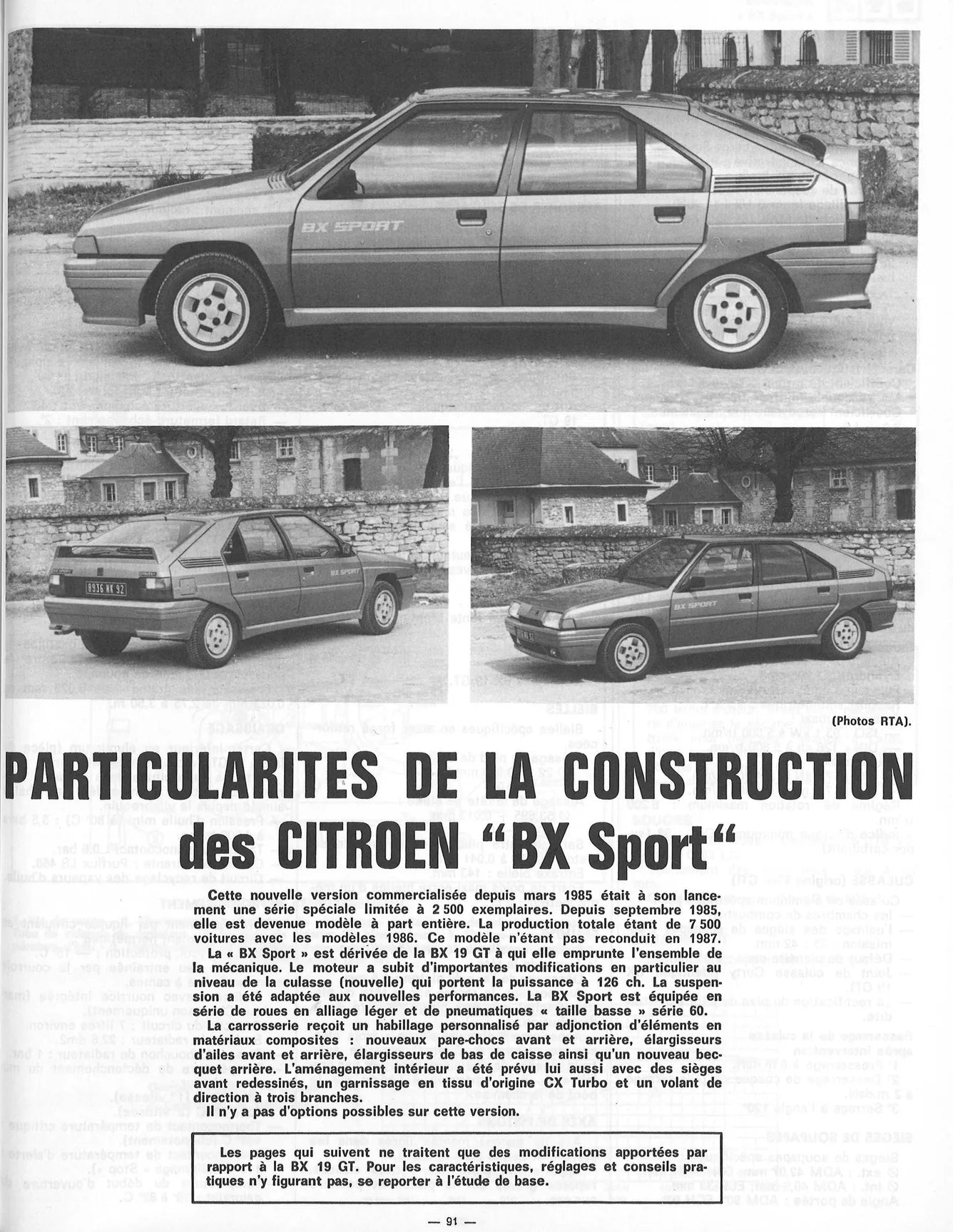 Citroën BX 15 / 16 / 19 (1982 - 1993) - Revue Technique