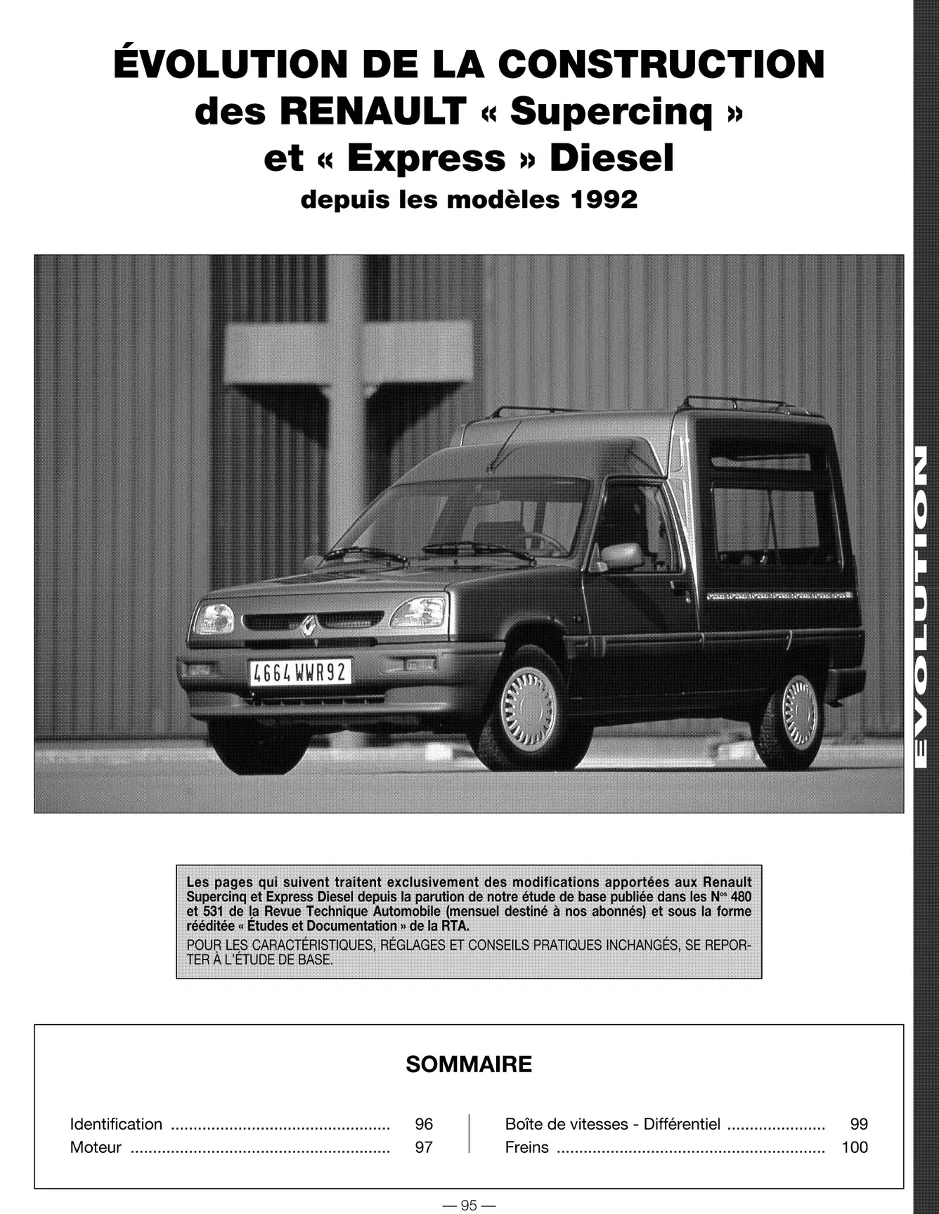 Renault 5 et Express (1985 - 2000) diesel - Revue Technique