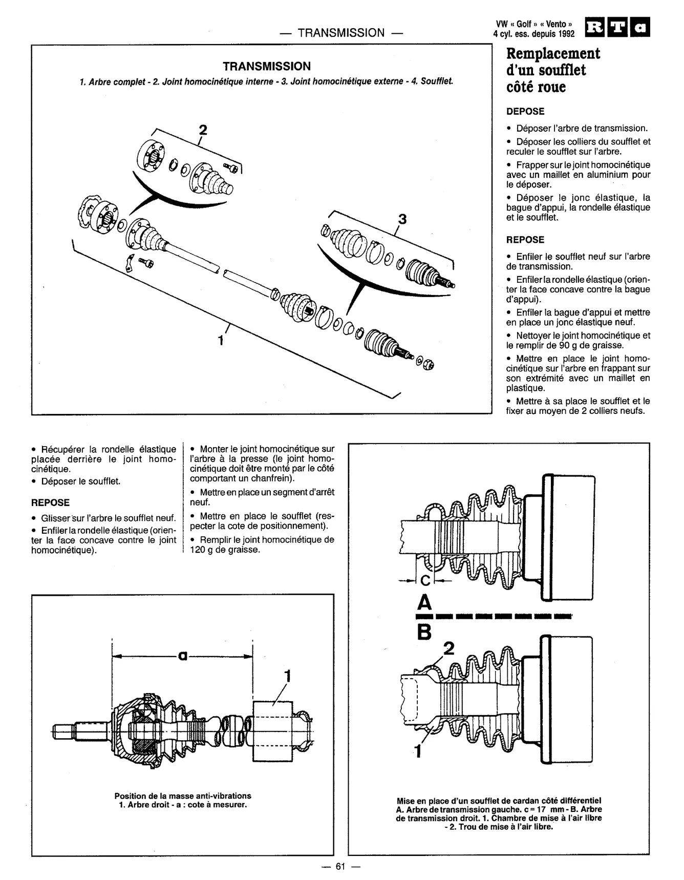 Volkswagen Vento / Golf III (1992 - 1997) - Revue Technique