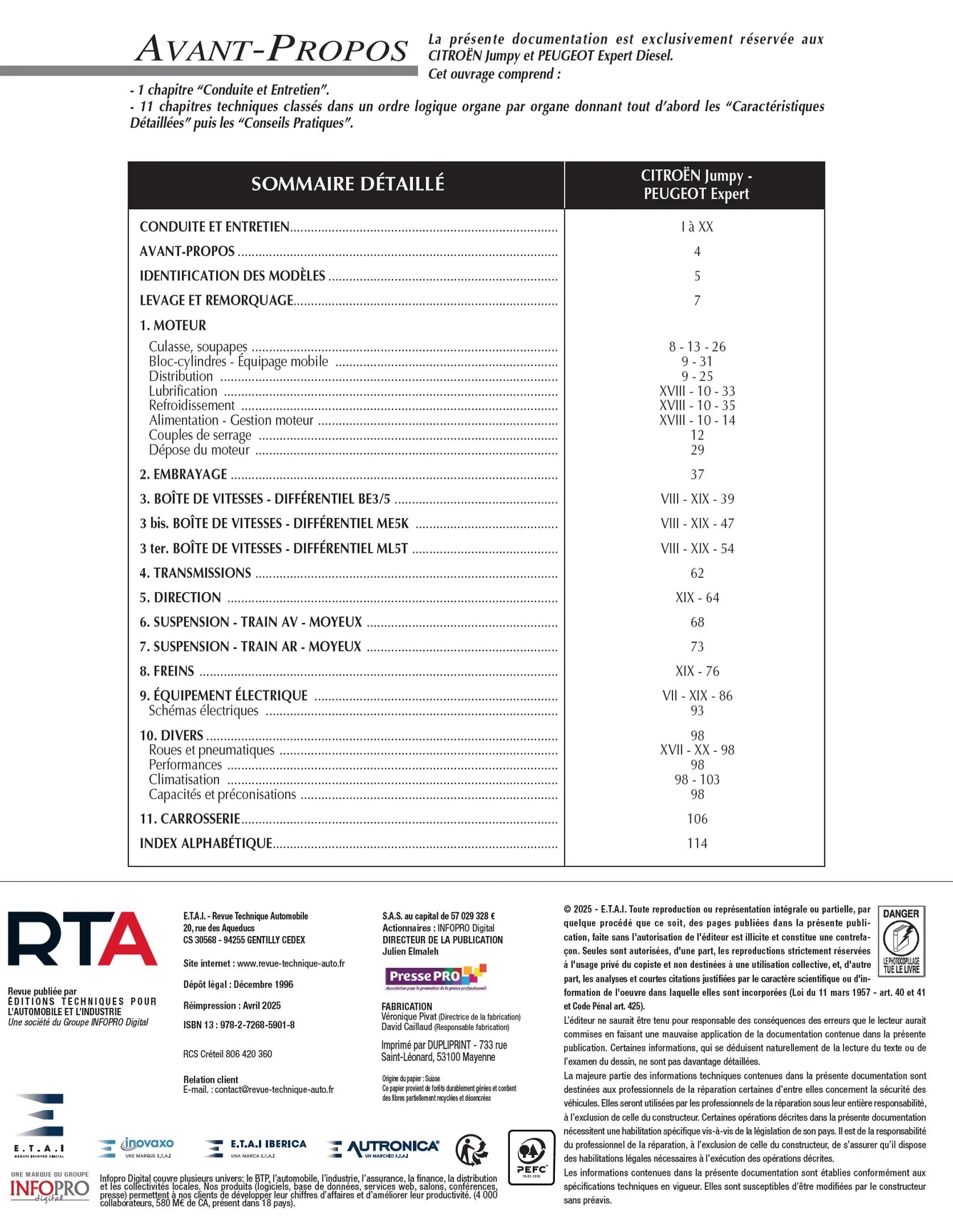 Citroën Jumpy / Fiat Scudo / Peugeot Expert I phase 1 (1995 - 2003) - Revue Technique