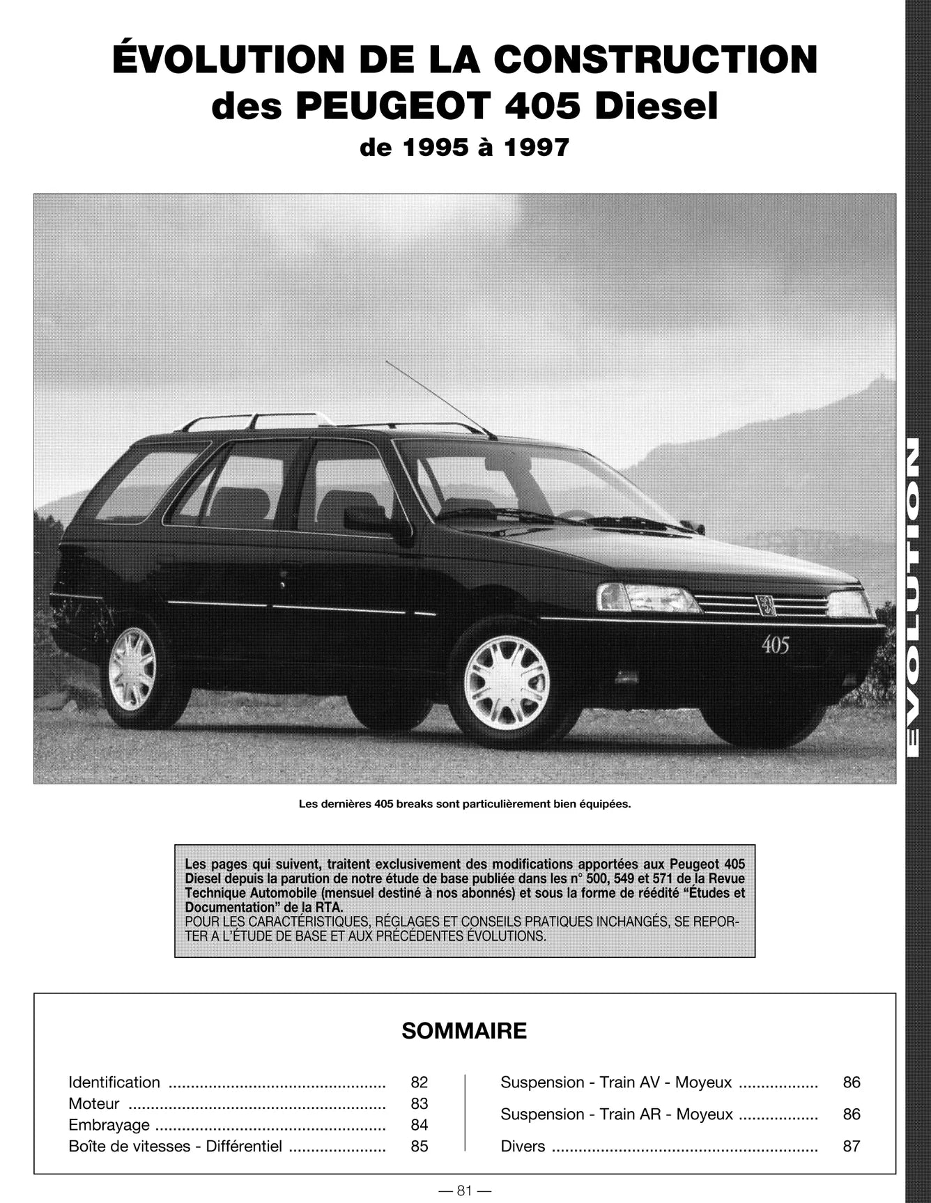 Peugeot 405 (1987 - 1995) - Revue Technique