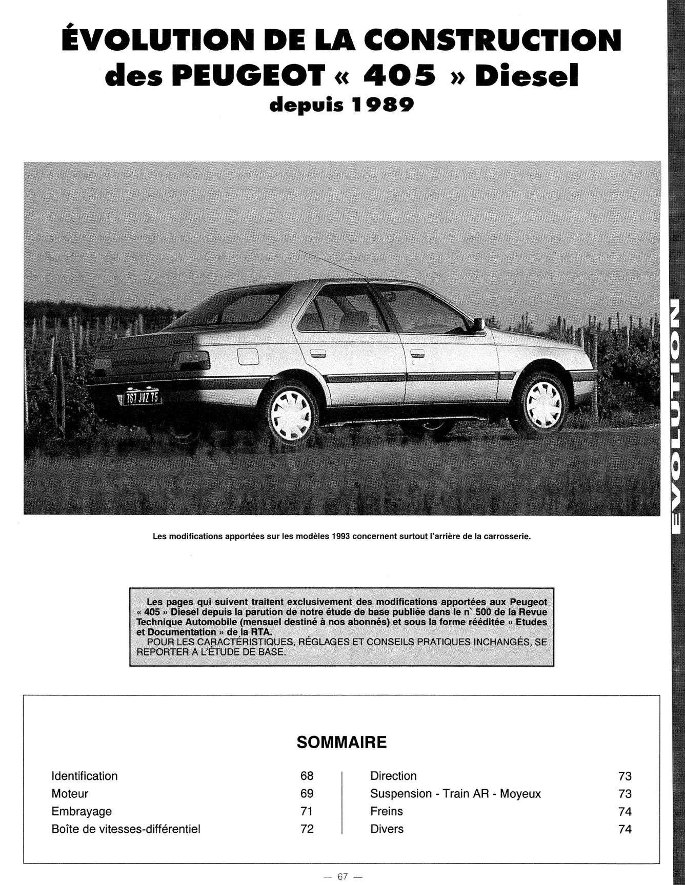 Peugeot 405 (1987 - 1995) - Revue Technique