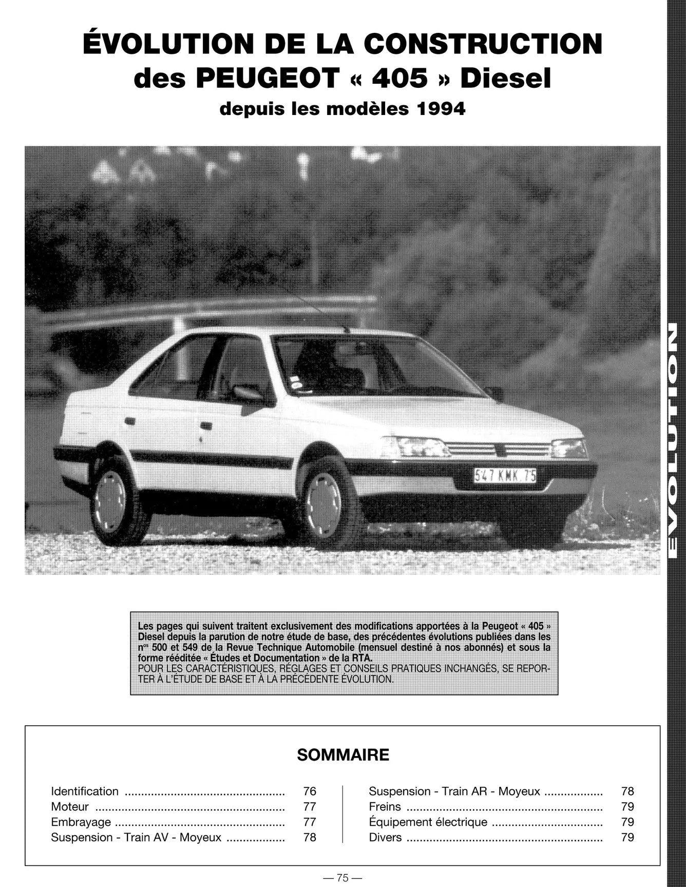 Peugeot 405 (1987 - 1995) - Revue Technique