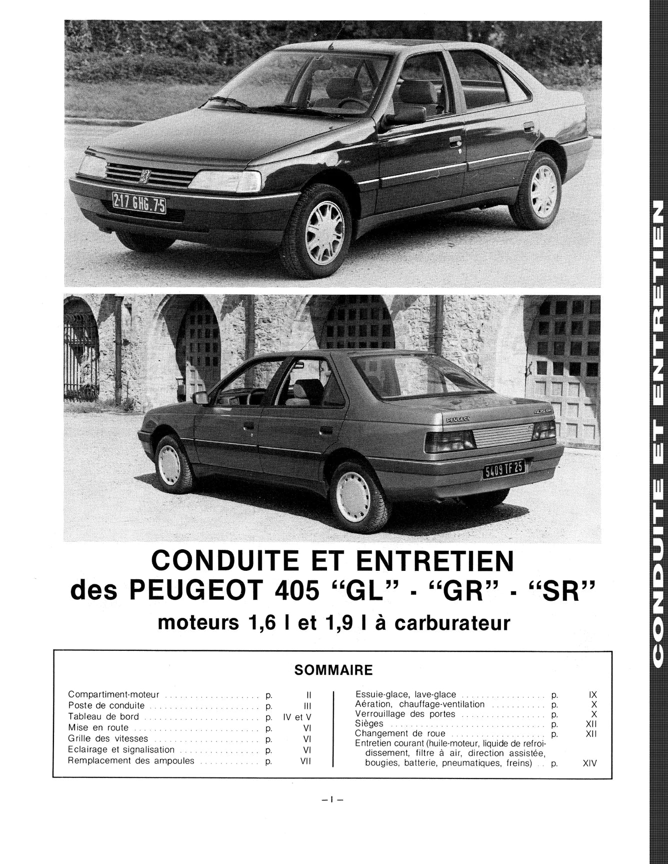 Peugeot 405 (1987 - 1995) - Revue Technique