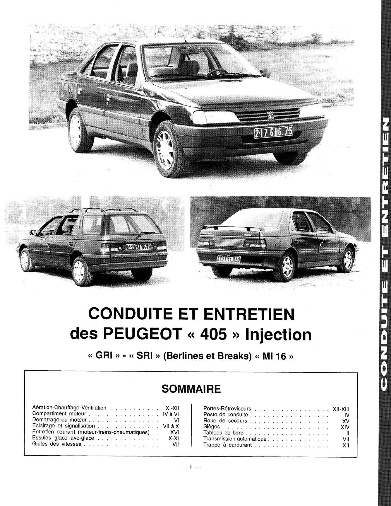 Peugeot 405 (1987 - 1995) - Revue Technique
