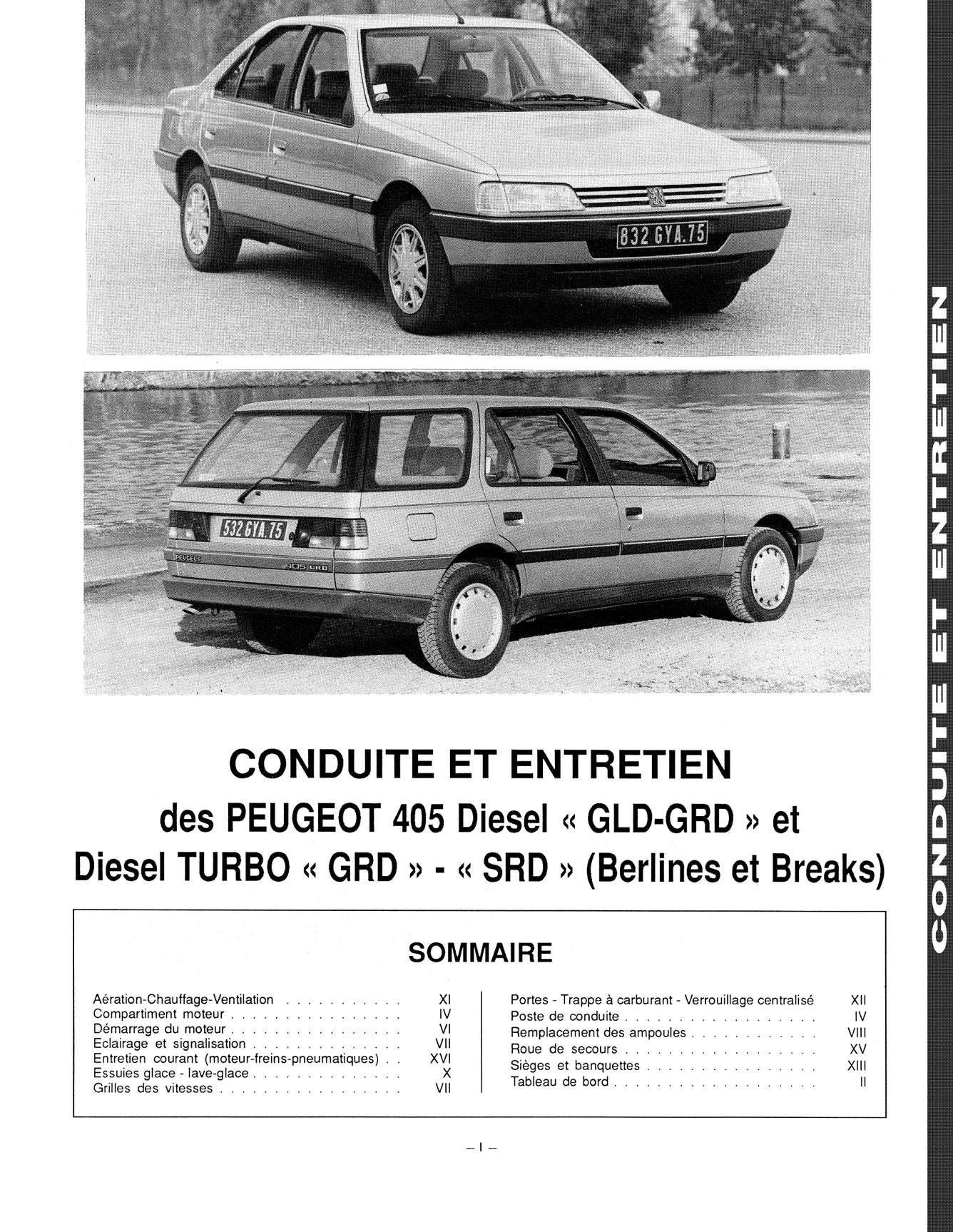 Peugeot 405 (1987 - 1995) - Revue Technique