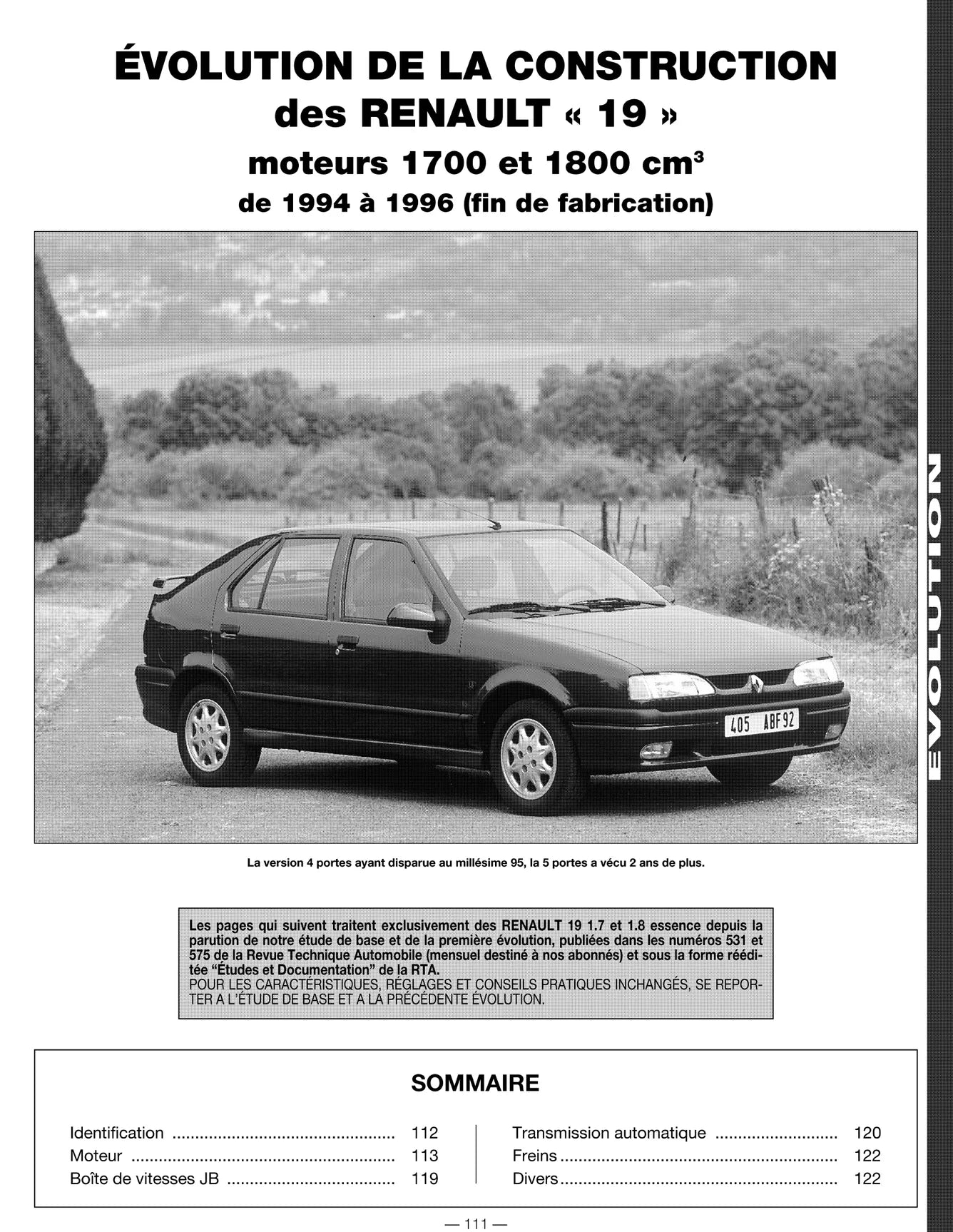 Renault 19 (1988 - 1997) - Revue Technique