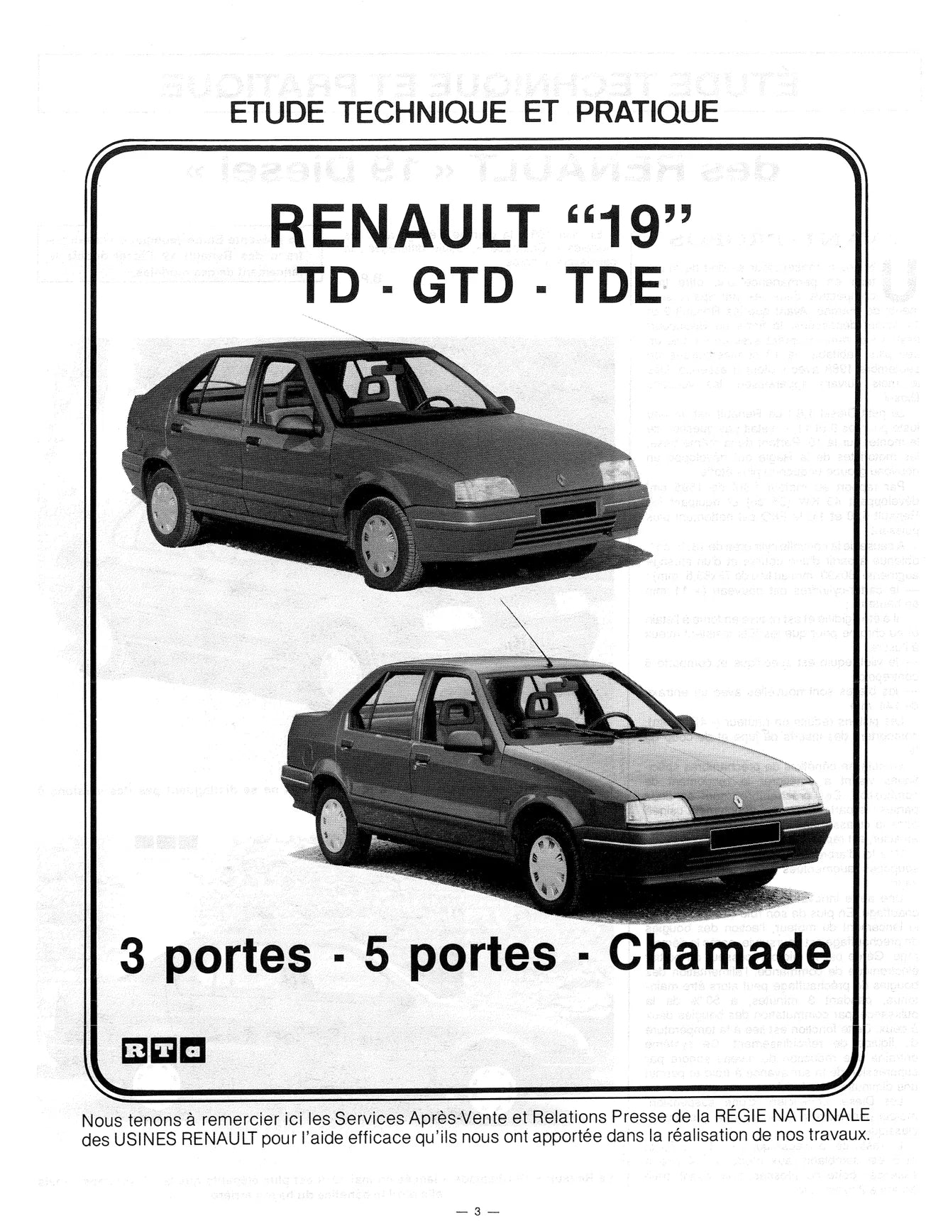 Renault 19 (1988 - 1997) - Revue Technique