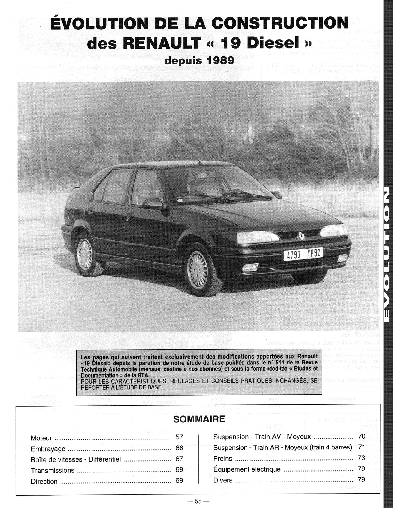 Renault 19 (1988 - 1997) - Revue Technique