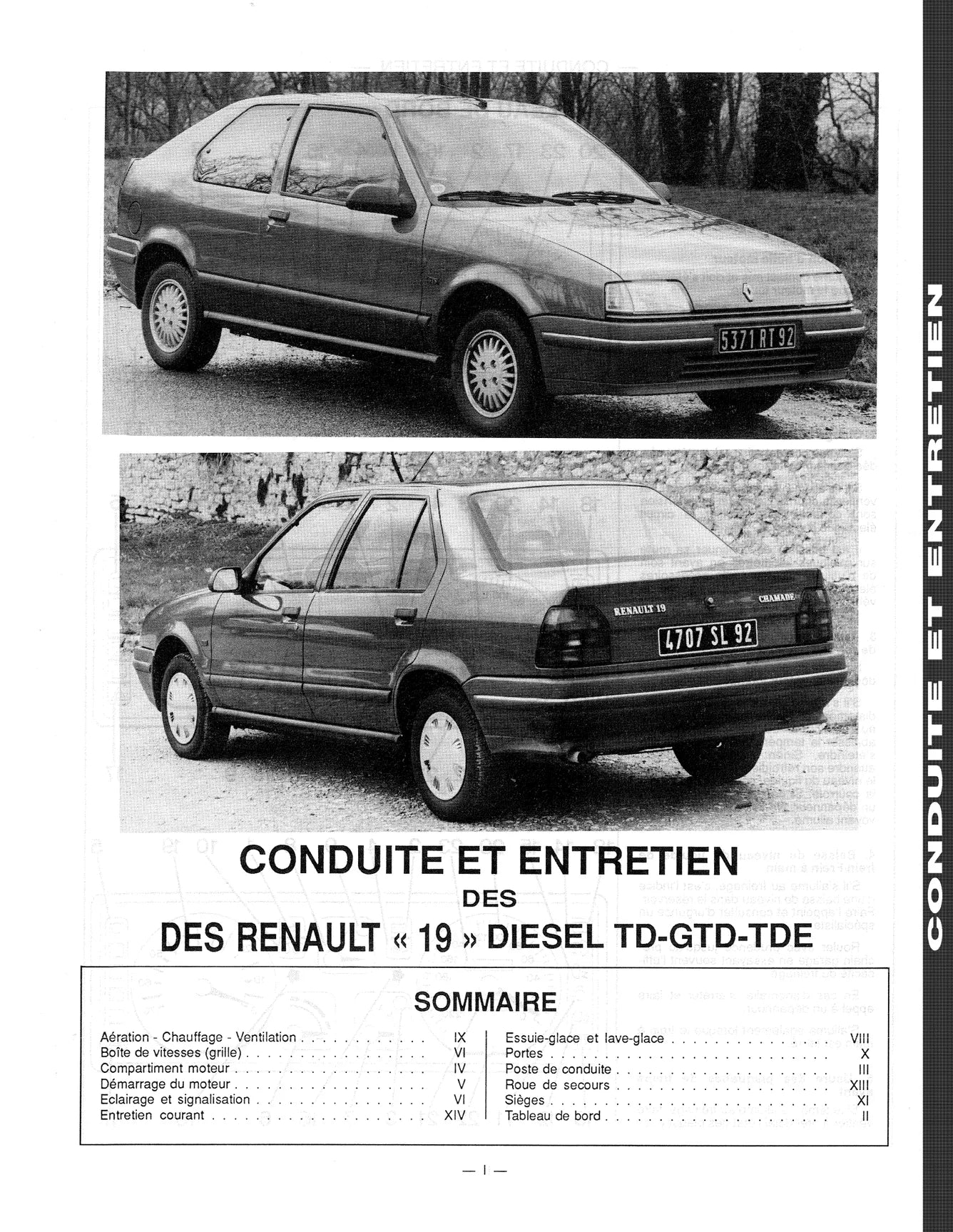 Renault 19 (1988 - 1997) - Revue Technique