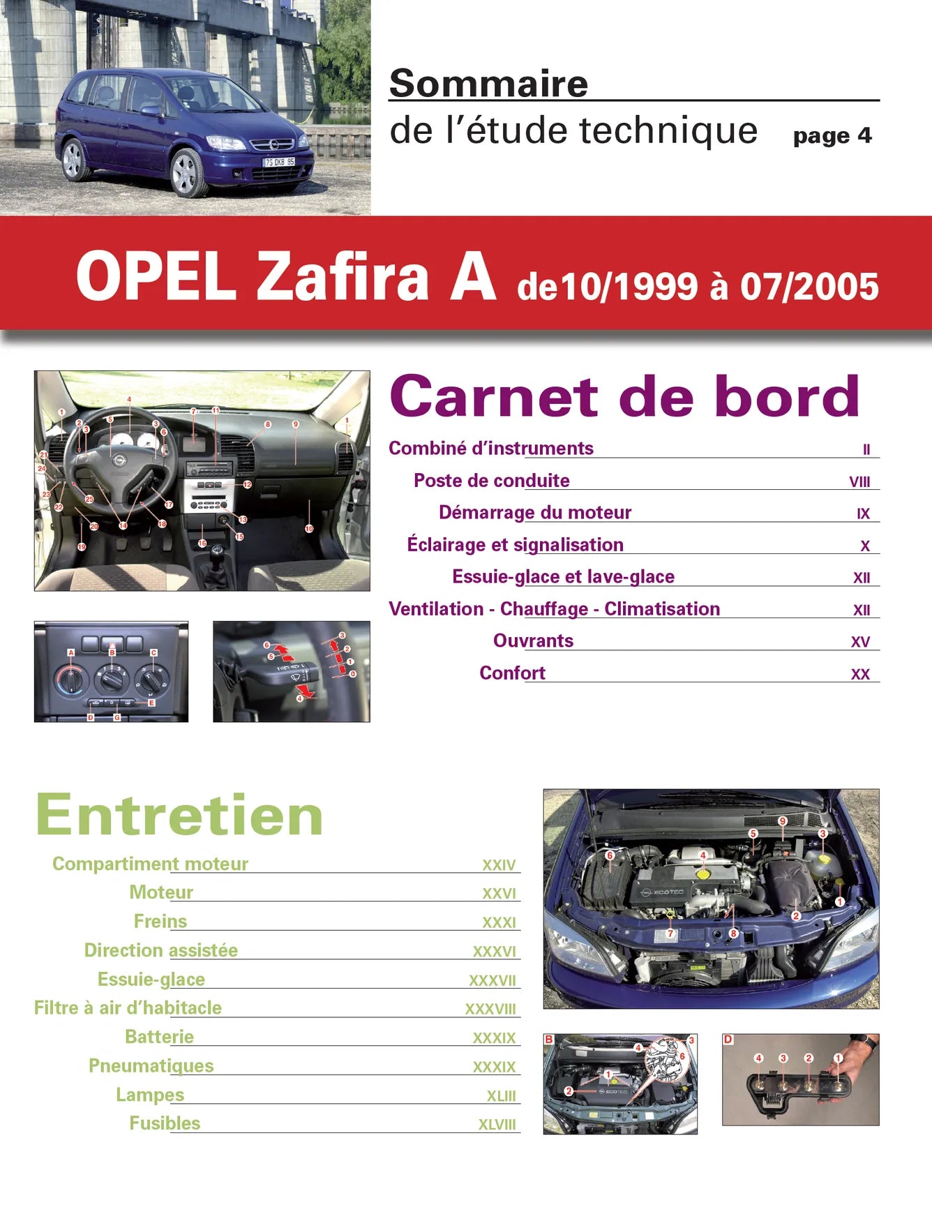 Opel Zafira I (1999 - 2005) - Revue Technique
