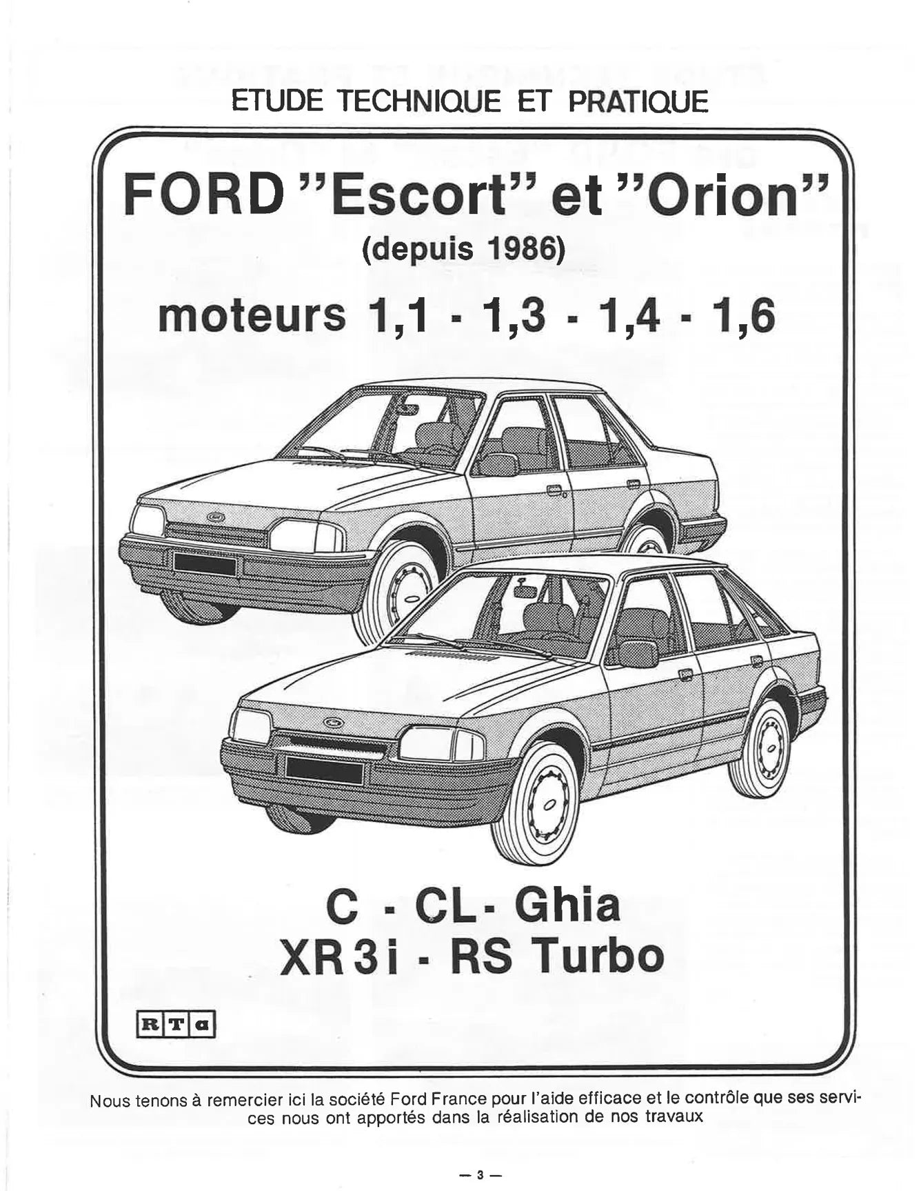 Ford Escort III (1986 - 1990) - Revue Technique