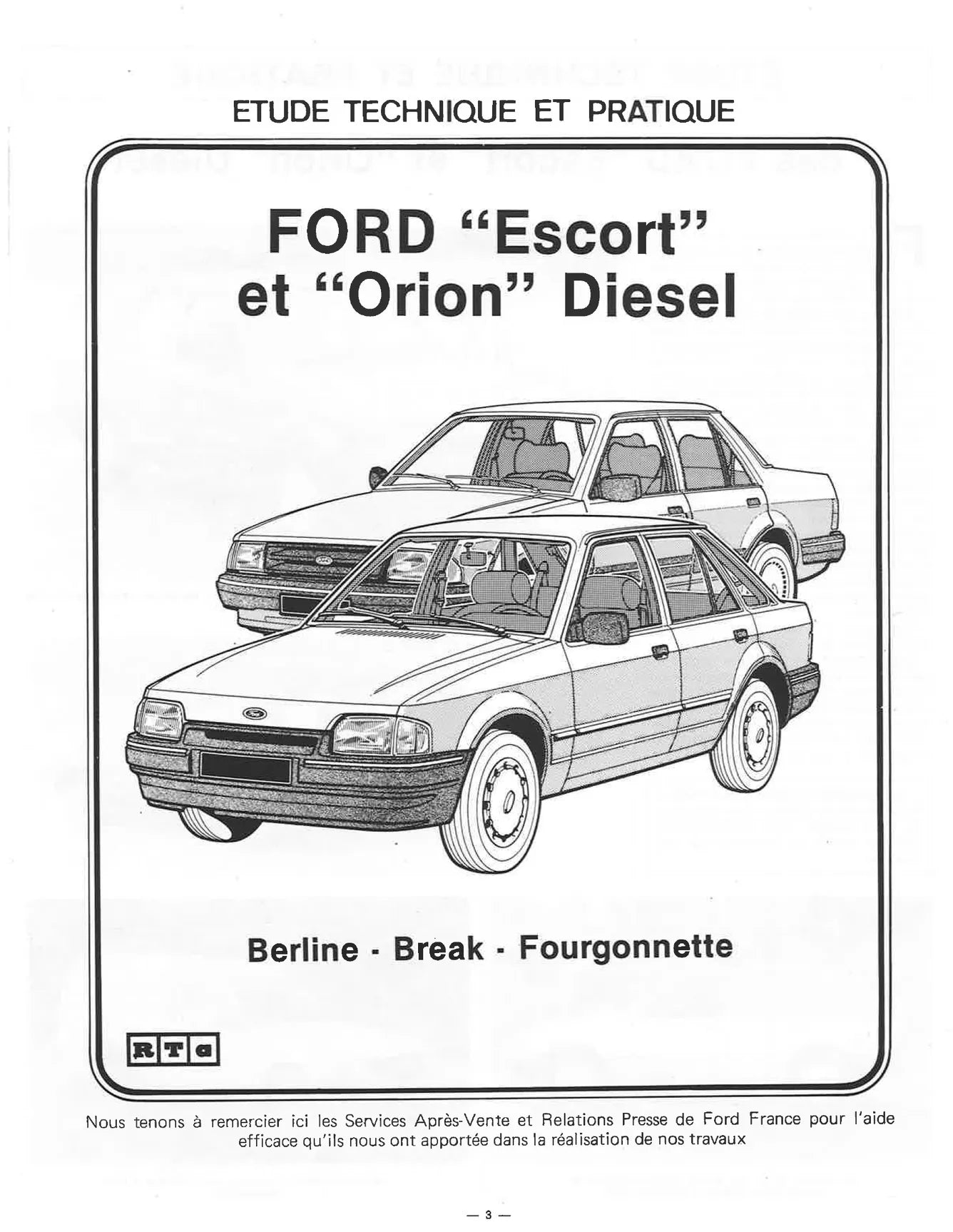 Ford Escort III (1986 - 1990) - Revue Technique