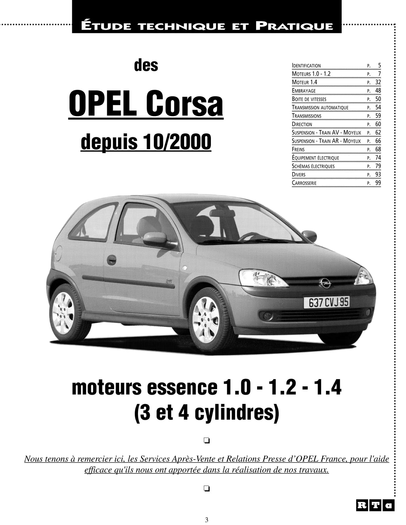 Opel Corsa III (C) phase I (2000 - 2003) - Revue Technique