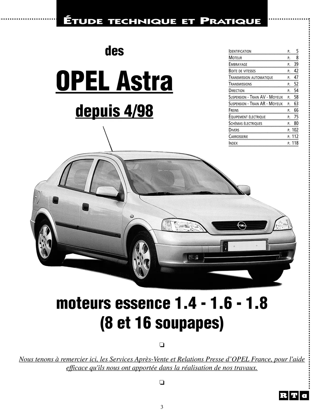 Opel Astra II (G) (1998 - 2004) - Revue Technique