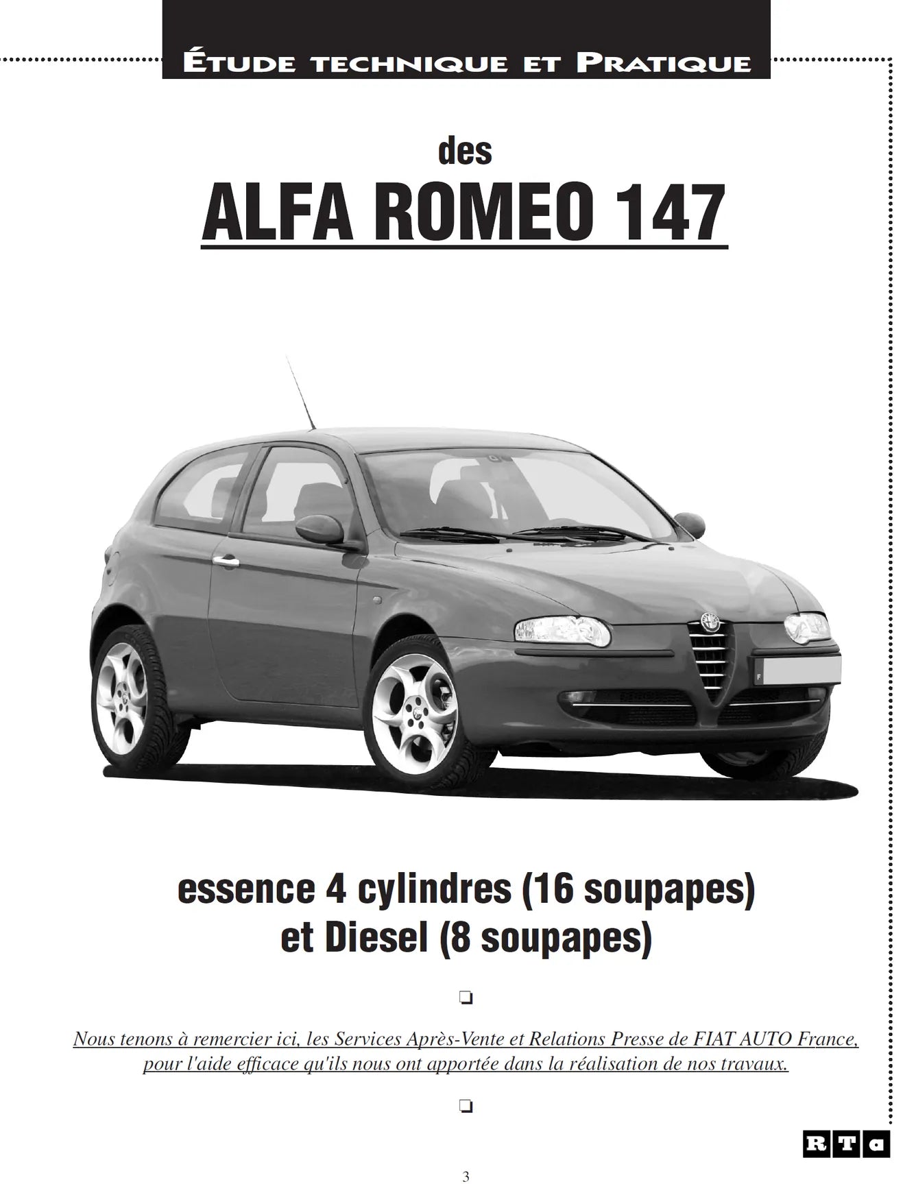 Alfa-Roméo 147 phase 1 (2000 - 2004) - Revue Technique