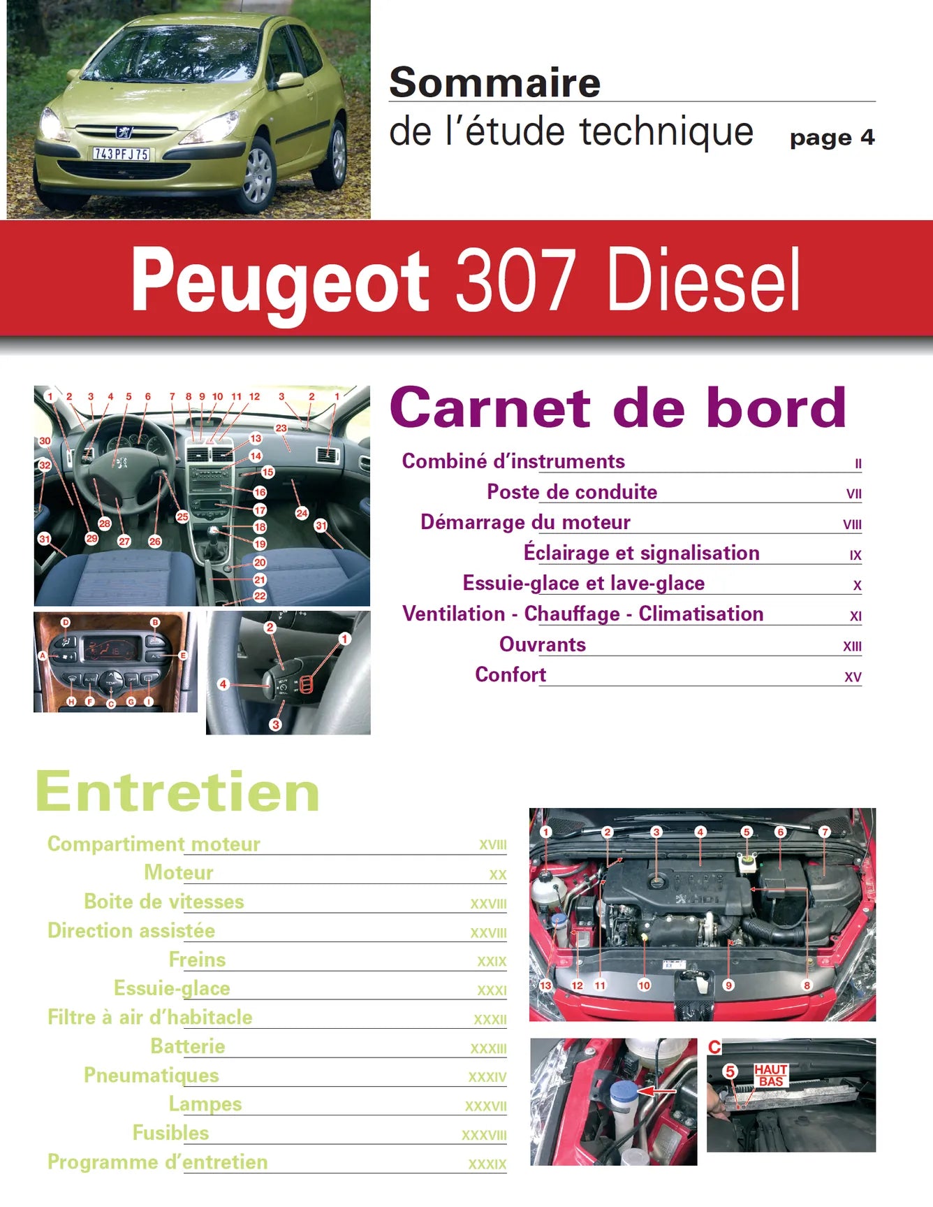 Peugeot 307 phase 1 (2001 - 2005) diesel - Revue Technique