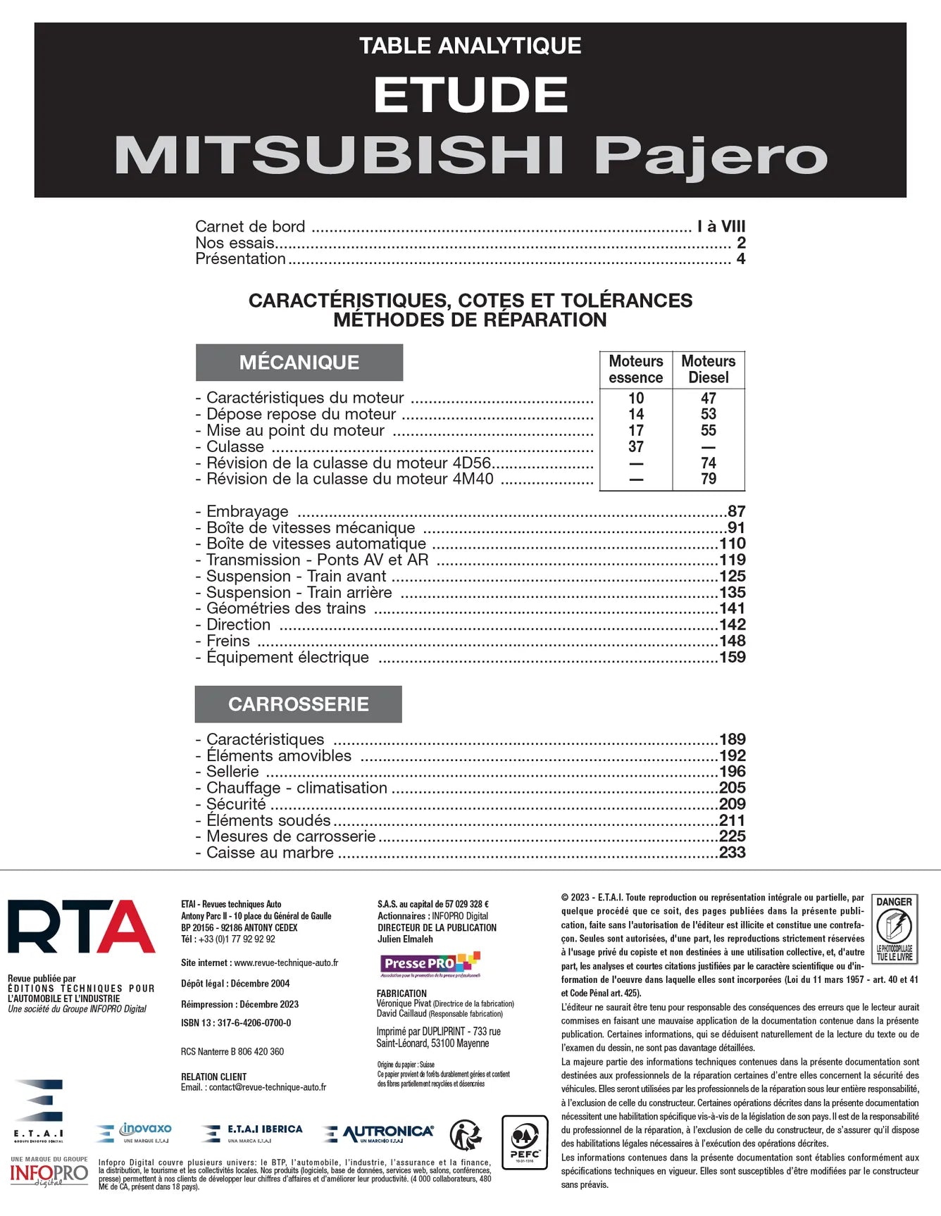 Mitsubishi Pajero II (1991 - 2000) - Revue Technique