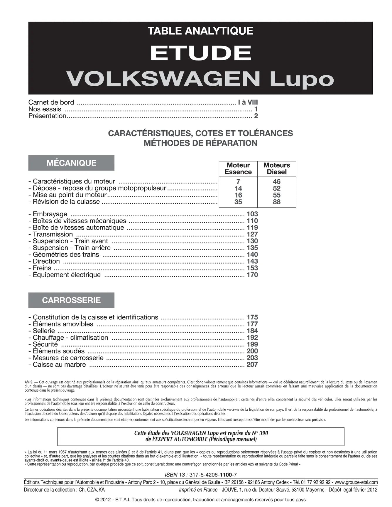 Volkswagen Lupo (1998 - 2005) - Revue Technique