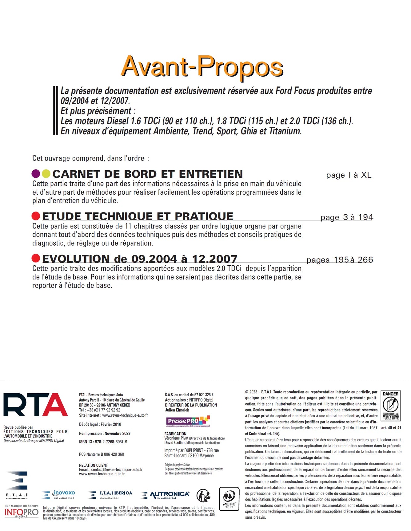 Ford Focus II phase 1 (2004 - 2007) - Revue Technique