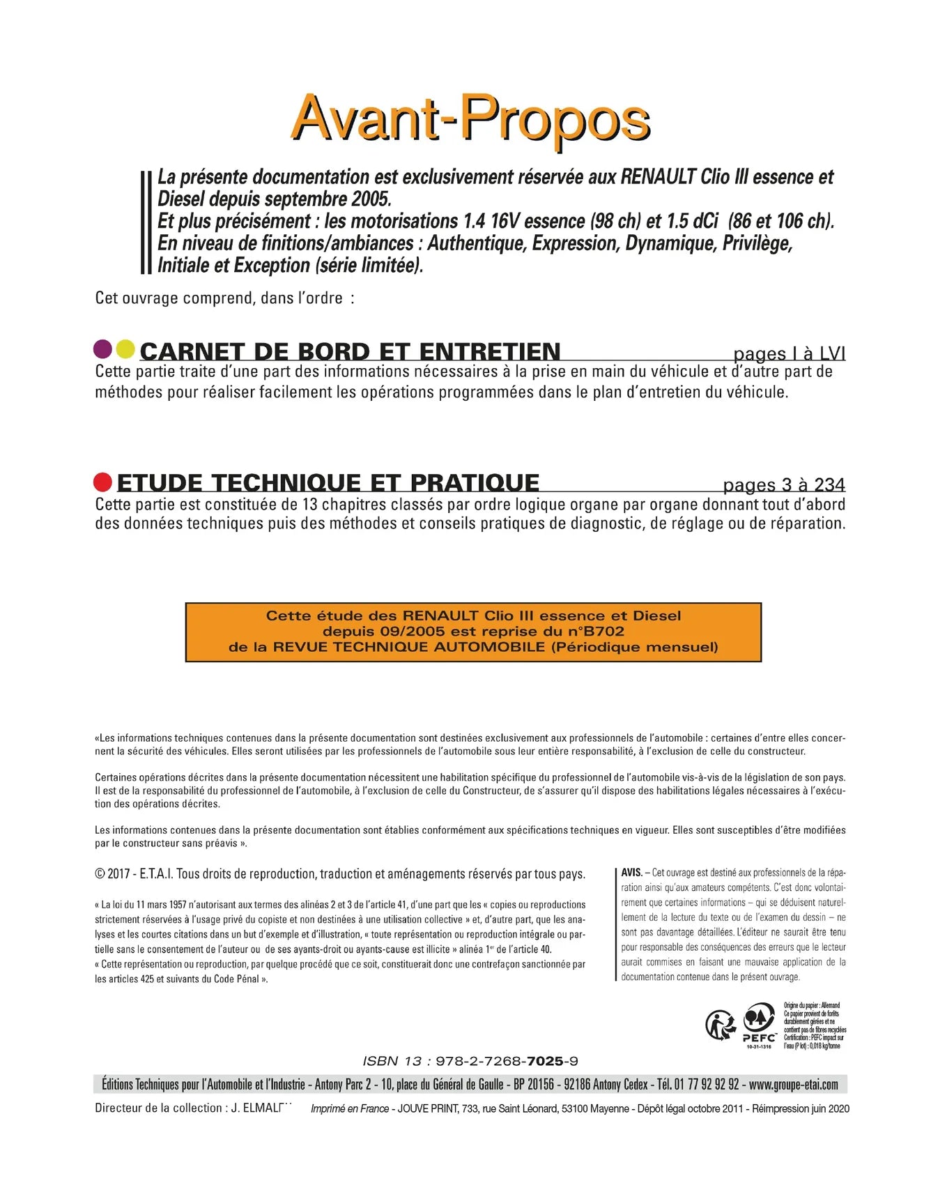 Renault Clio III phase 1 (2005 - 2009) - Revue Technique